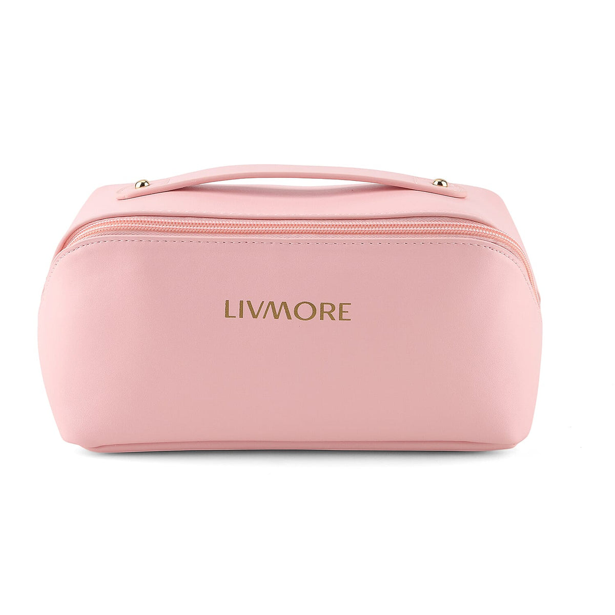 Livmore Brown Faux Leather Makeup Folding Bag (9.25"x3.93"x4.33")