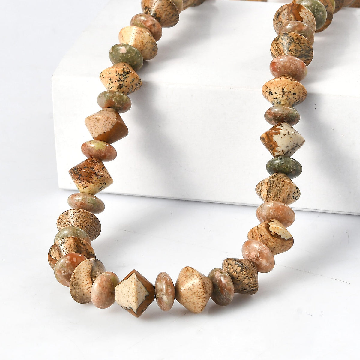 EverTrue Unakite, Picture Jasper Necklace (18 Inches) in 18K YG Plated 210.00 ctw
