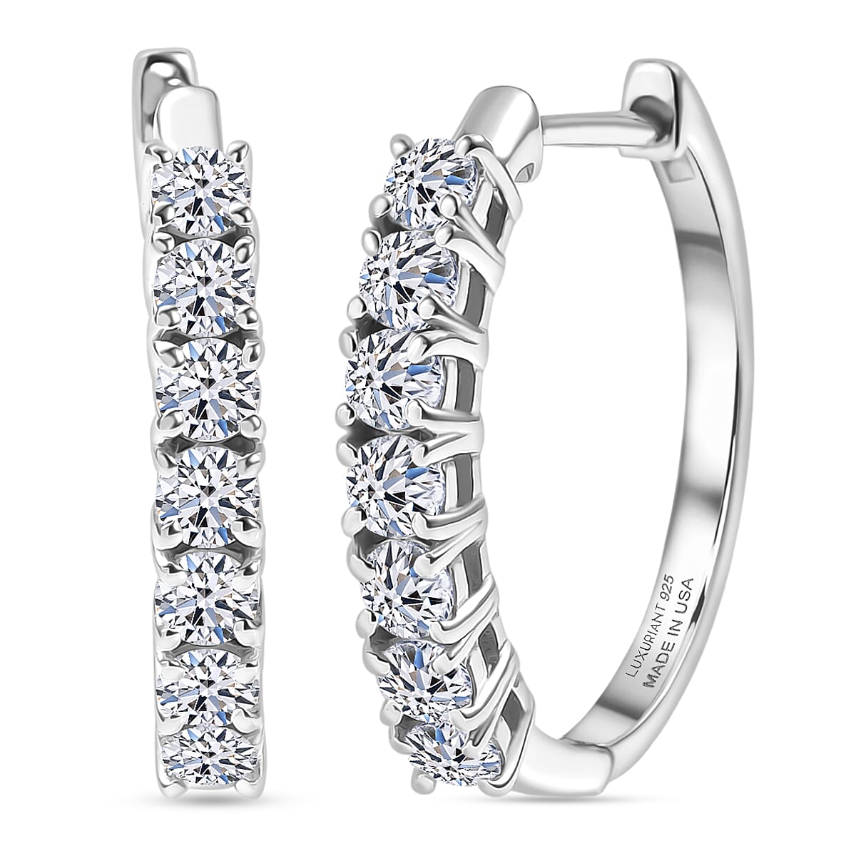 Luxuriant Lab Grown Diamond (G-H, SI) Hoop Earrings in 18K Vermeil YG Over Sterling Silver 1 ctw