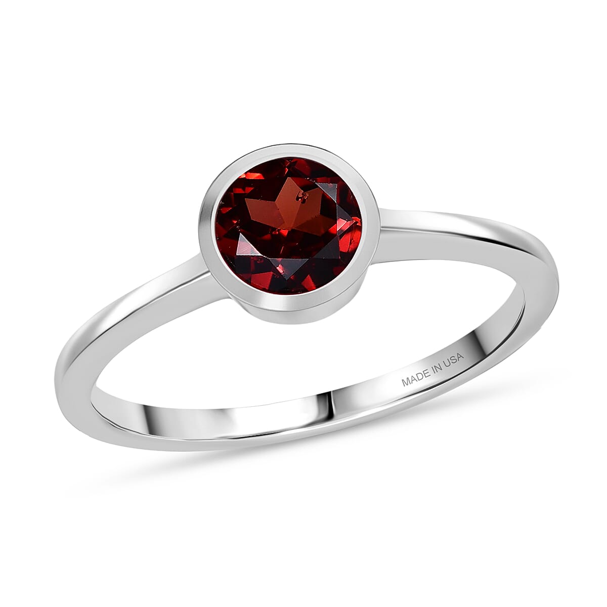 D'Joy Mozambique Garnet Solitaire Ring in 18K Vermeil YG Over Sterling Silver Size 10 0.90 ctw