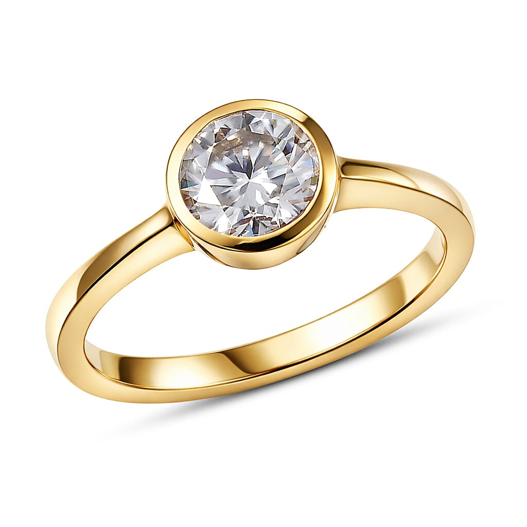D'Joy Mozambique Garnet Solitaire Ring in 18K Vermeil YG Over Sterling Silver Size 10 0.90 ctw