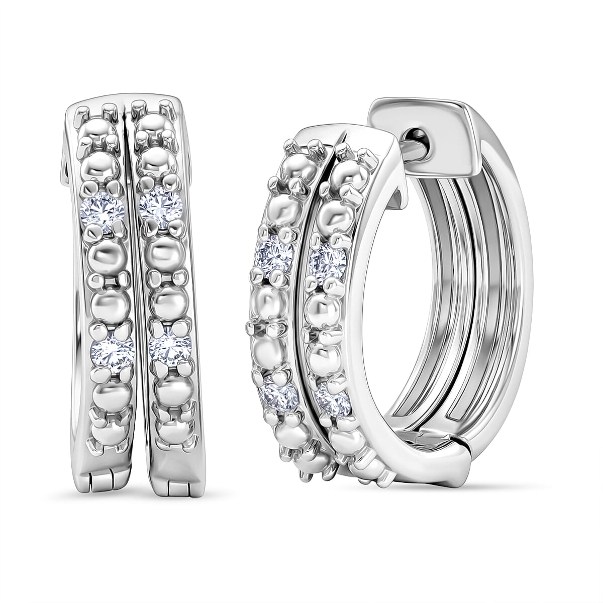 Luxuriant Lab Grown Diamond (G-H, SI) Earrings in 18K Vermeil YG Over Sterling Silver