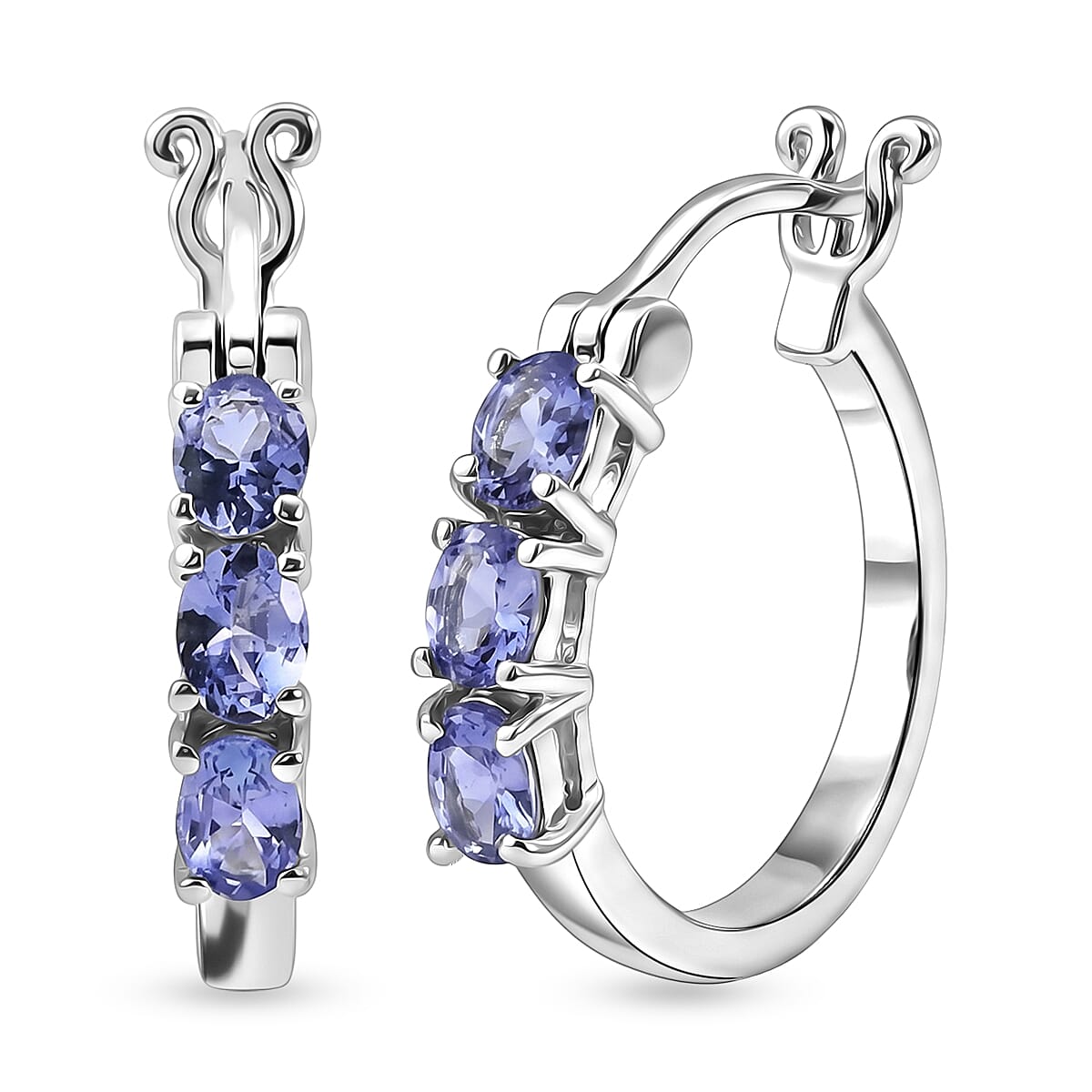 EverTrue Tanzanite Earrings in Platinum Bond 1.00 ctw