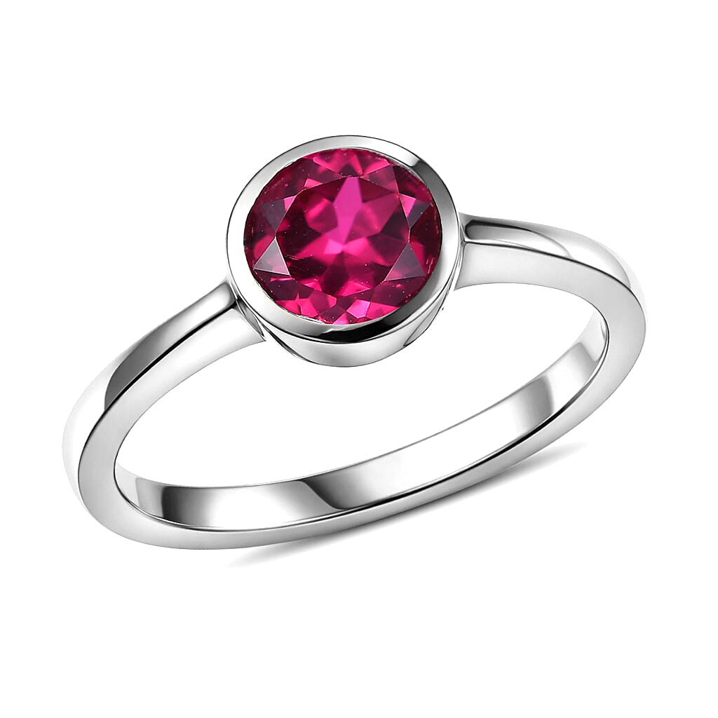 D'Joy Mozambique Garnet Solitaire Ring in 18K Vermeil YG Over Sterling Silver Size 10 0.90 ctw