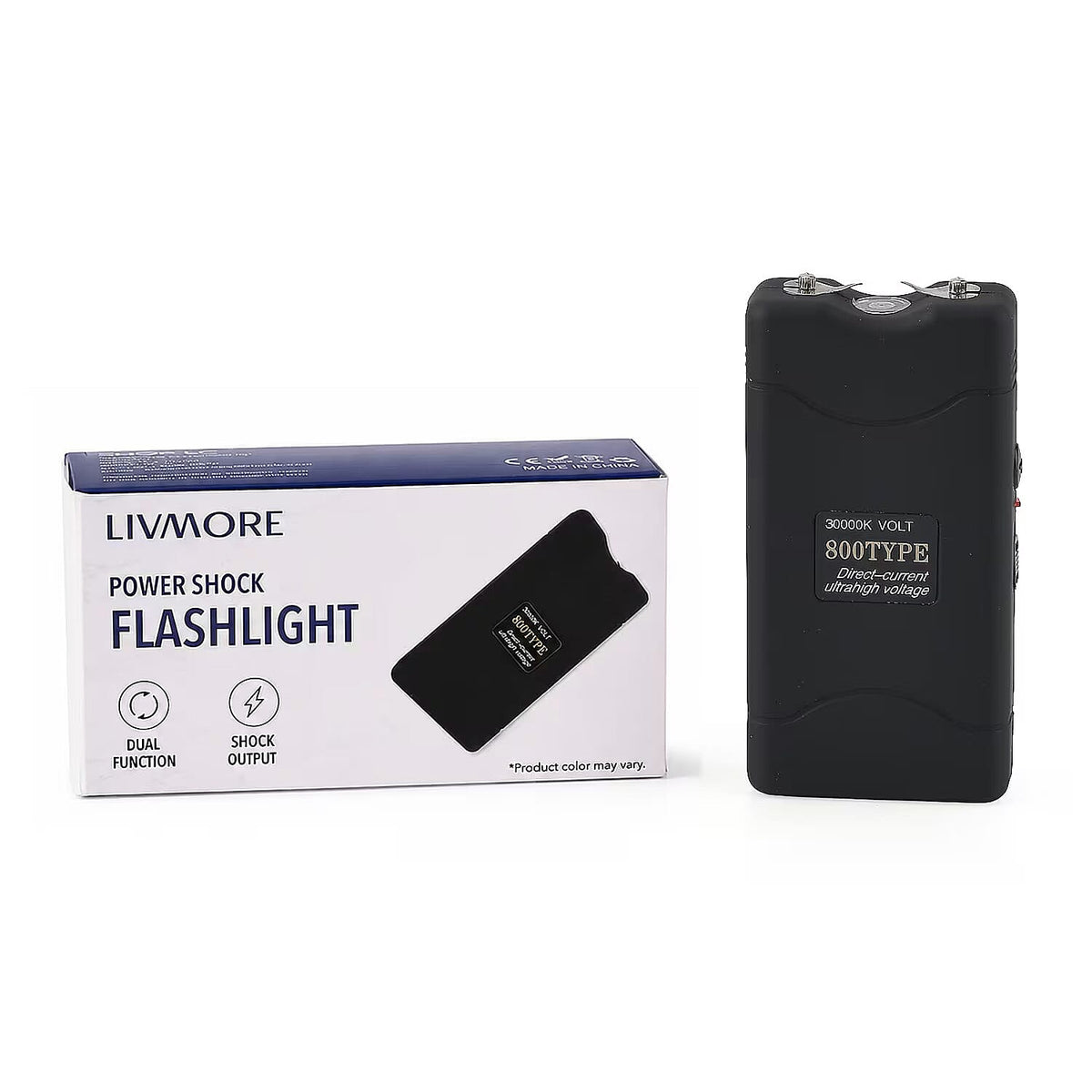 Mega Clearance Livmore Black Electric Shock Flashlight (3.74")
