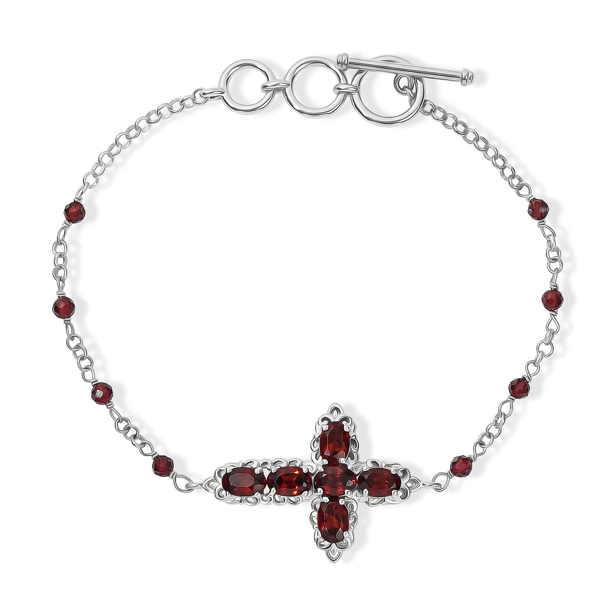 EverTrue African Amethyst 4.35 ctw Fancy Bracelet in Platinum Bond (7.25 In)