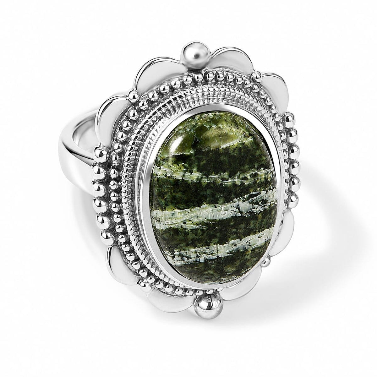 EverTrue Chrysotile 8.60 ctw Solitaire Ring in Stainless Steel (Size 10.0)