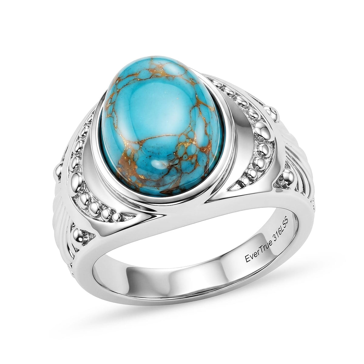 EverTrue Malagasy Labradorite Solitaire Ring in Stainless Steel (Size 10.0) 7.50 ctw