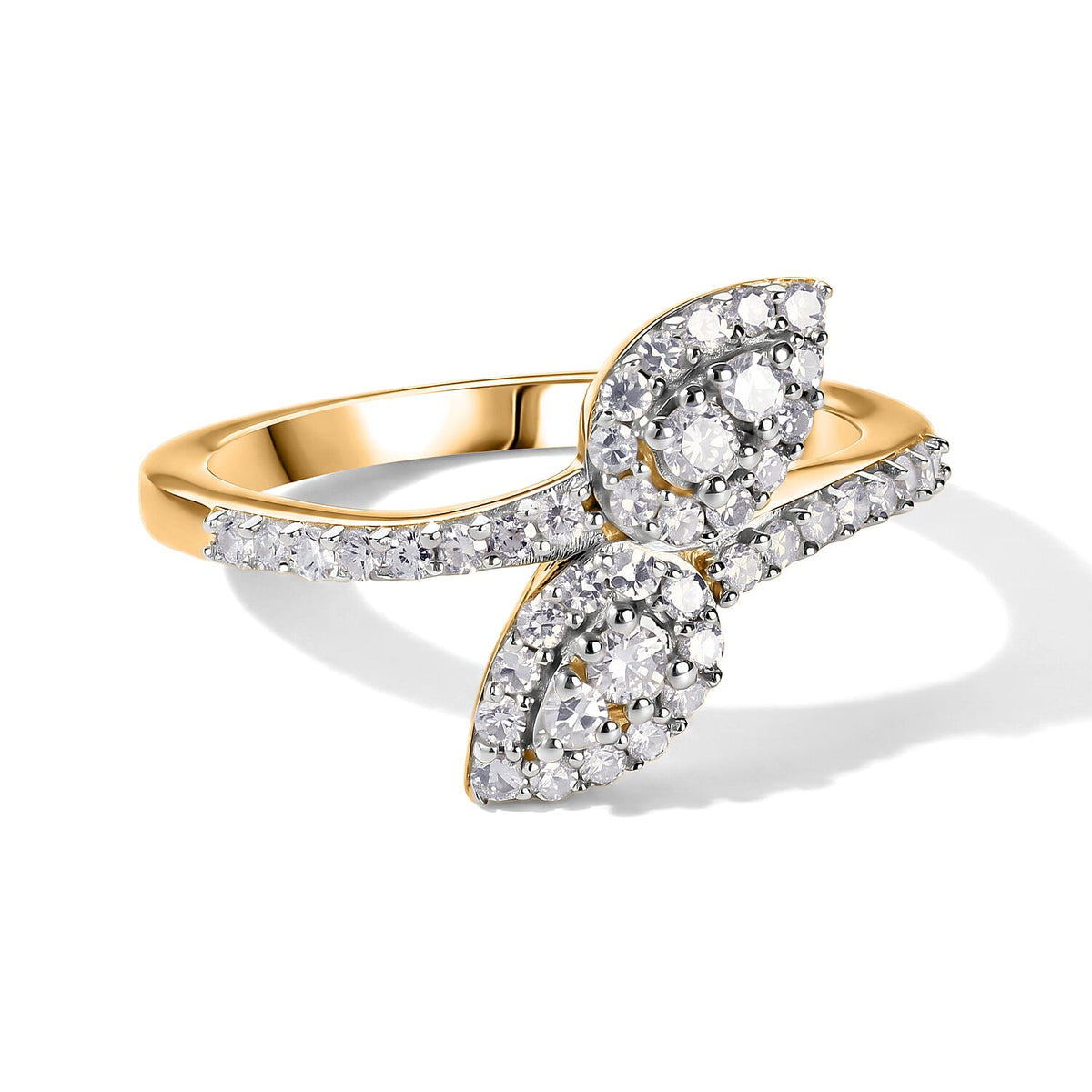 Luxuriant Lab Grown Diamond (G-H, SI) Ring in 18K Vermeil YG Over Sterling Silver (Size 6.0) 0.50 ctw