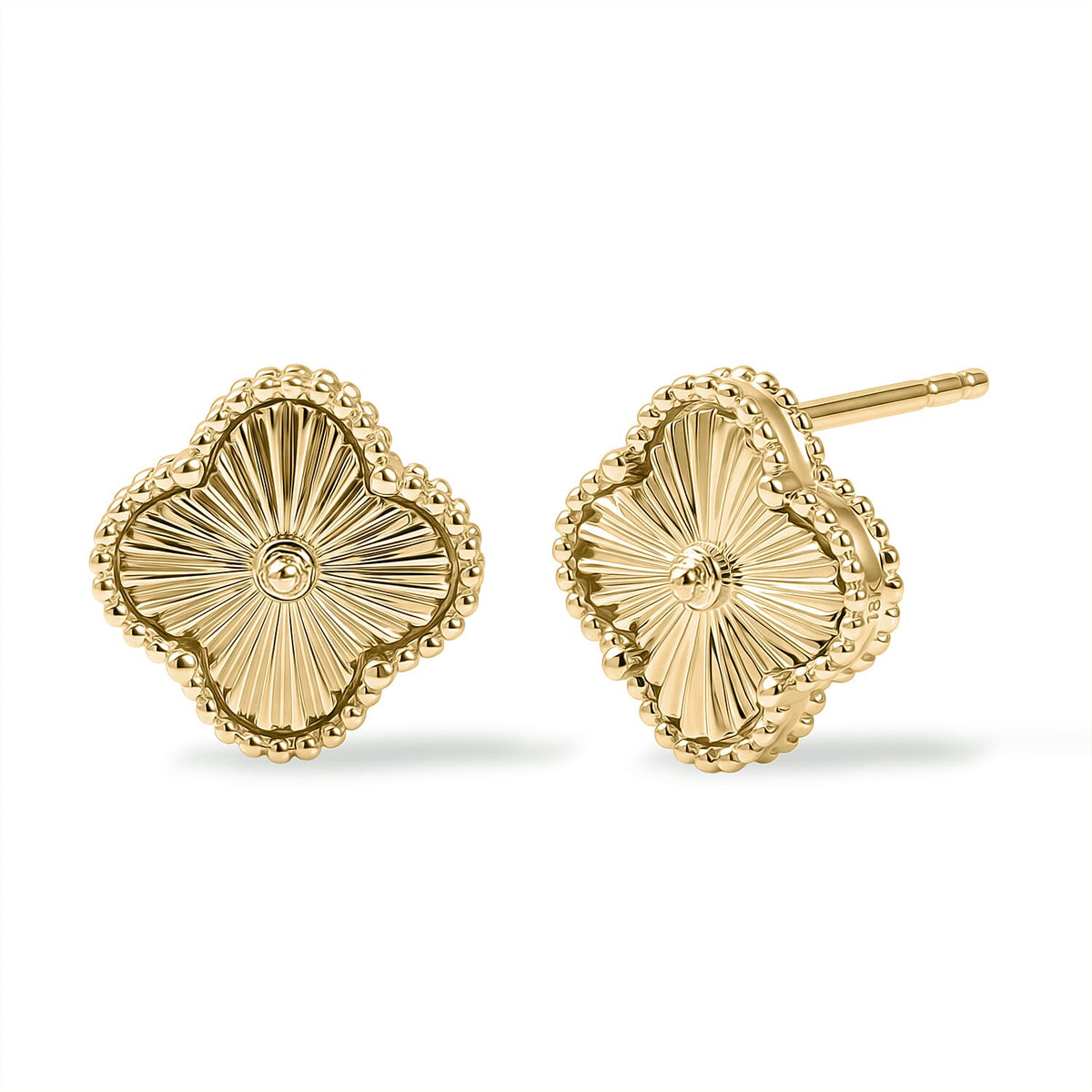 Luxoro 10K Green Gold Floral Earrings with White Gold Push Post (3.80 gms.)
