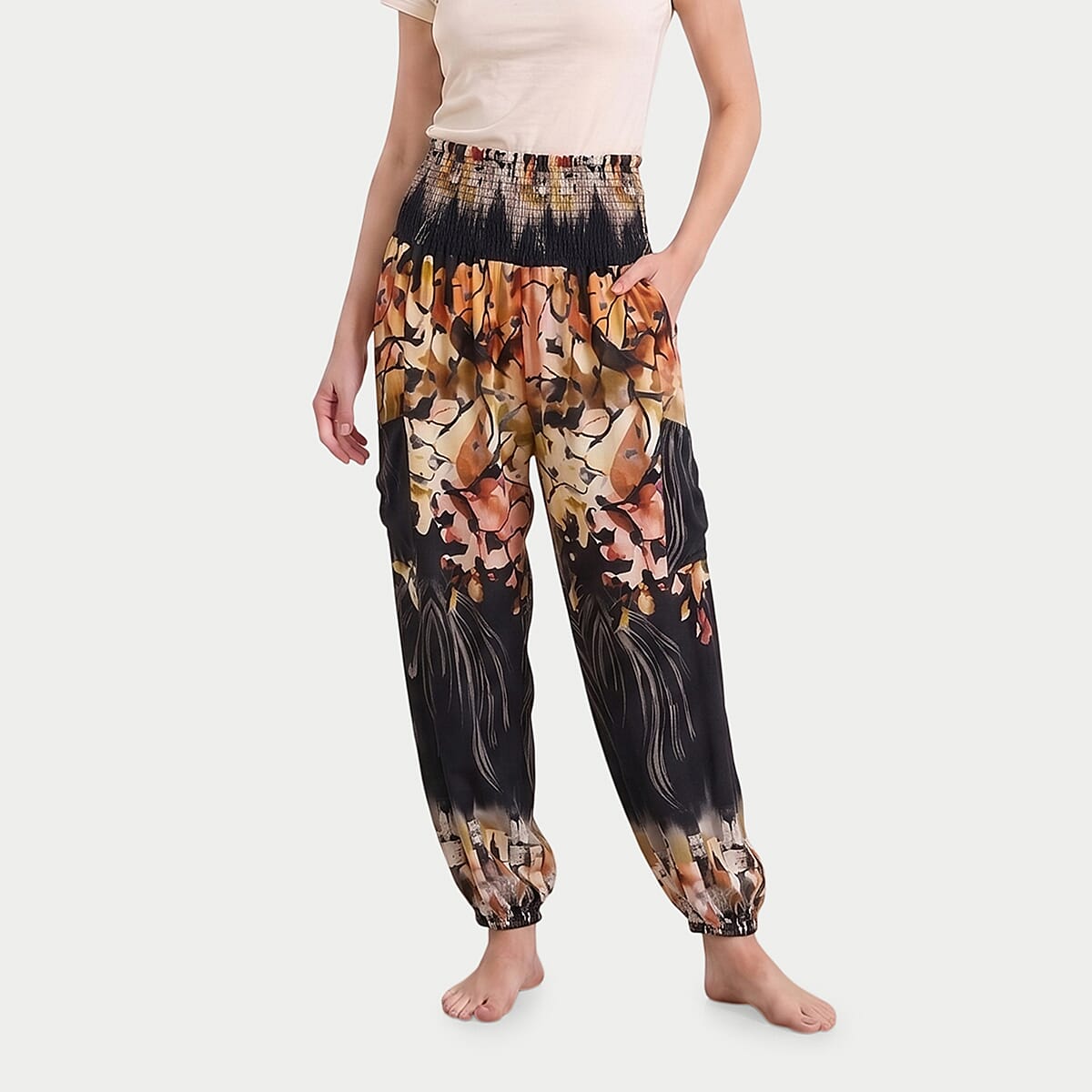 La Marey Orange Pajama Pants with 2 Pockets - One Size Fits Most