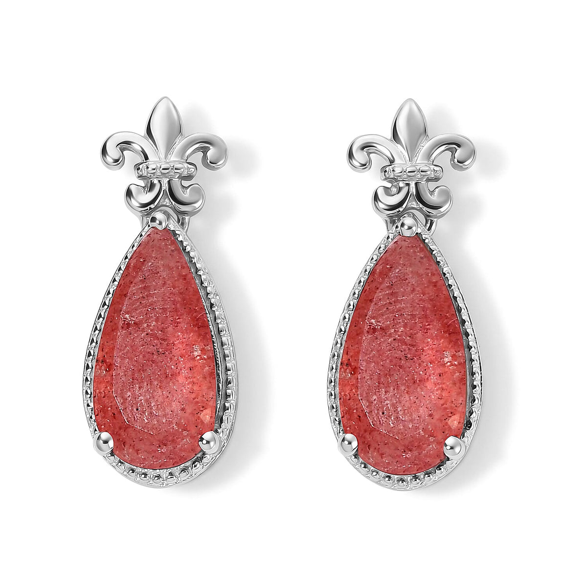 EverTrue Lab Created Padparadscha Sapphire Earrings in Platinum Bond 12.25 ctw