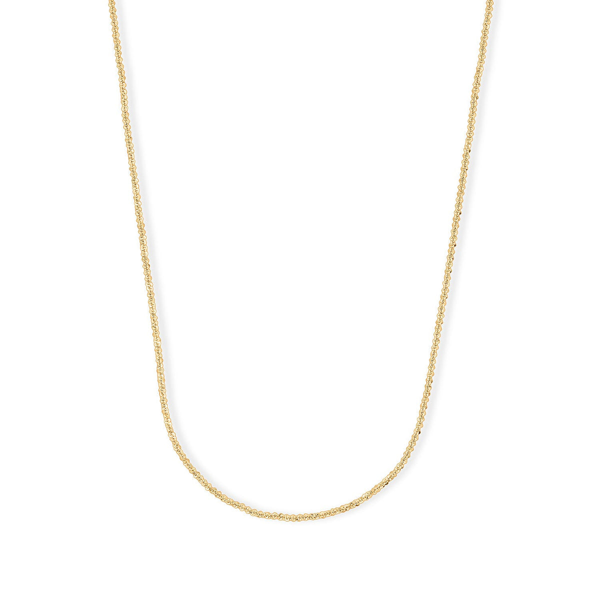 1.4mm Rock Chain Necklace in Rhodium Over Sterling Silver 3.10 Grams 20 Inches
