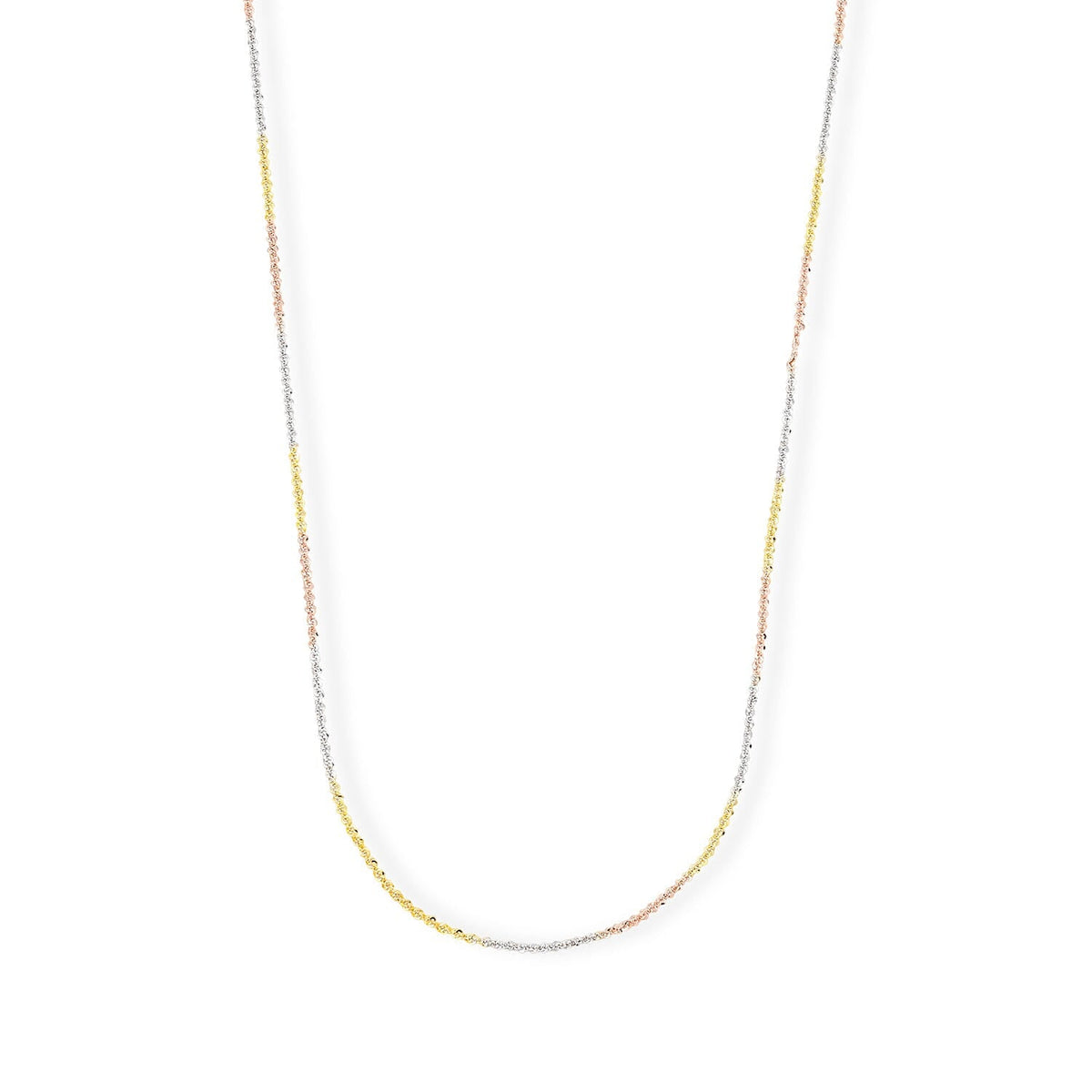 1.4mm Rock Chain Necklace in 14K YRG Over and Sterling Silver 3.10 Grams 20 Inches
