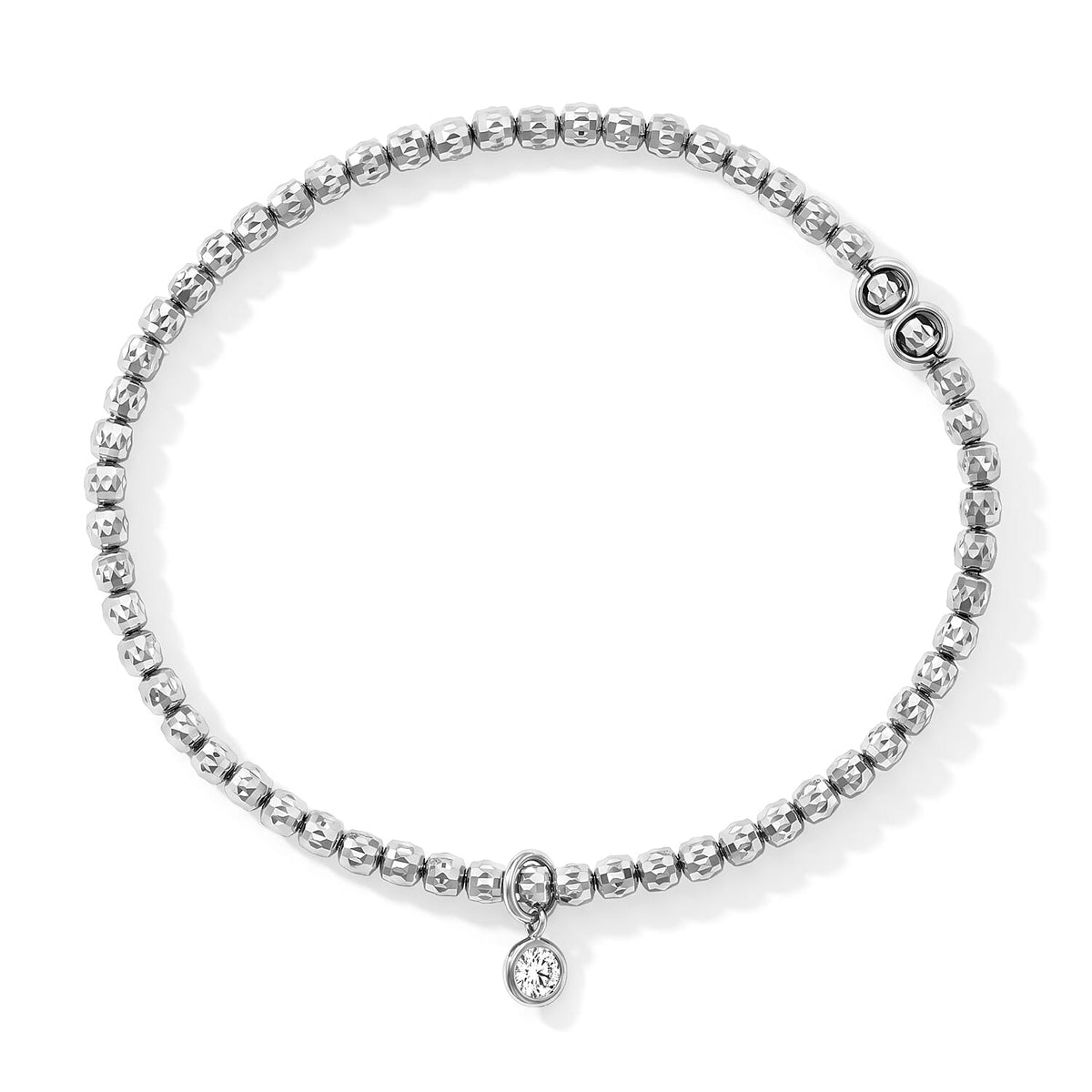 New Strech Chain Bracelet with Charm in 14K Yellow Gold Over Sterling Silver 5 Grams