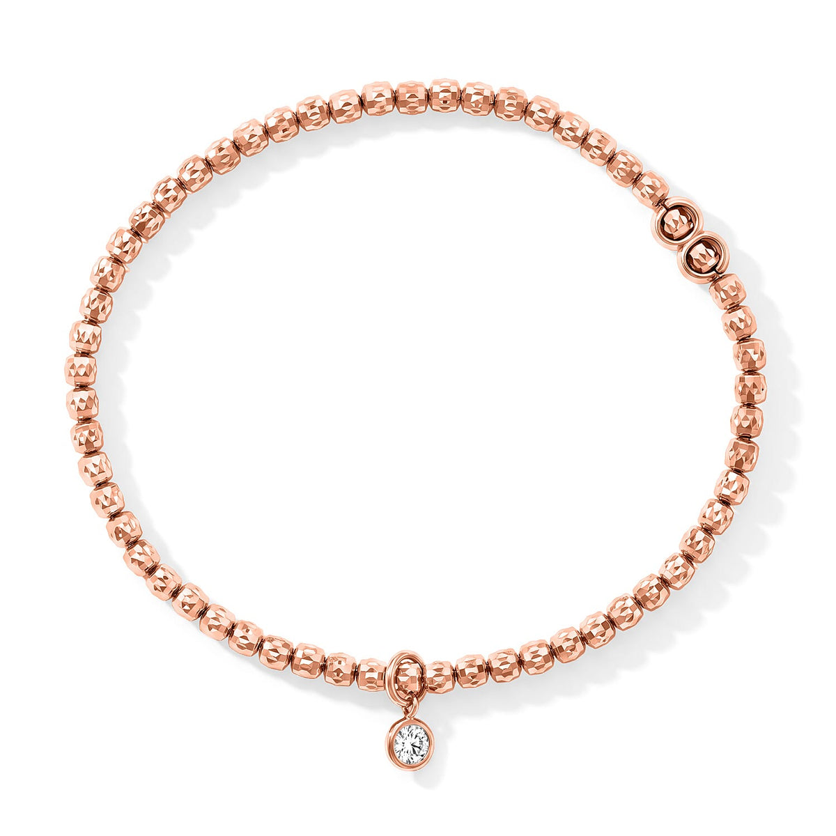 New Strech Chain Bracelet with Charm in 14K Yellow Gold Over Sterling Silver 5 Grams