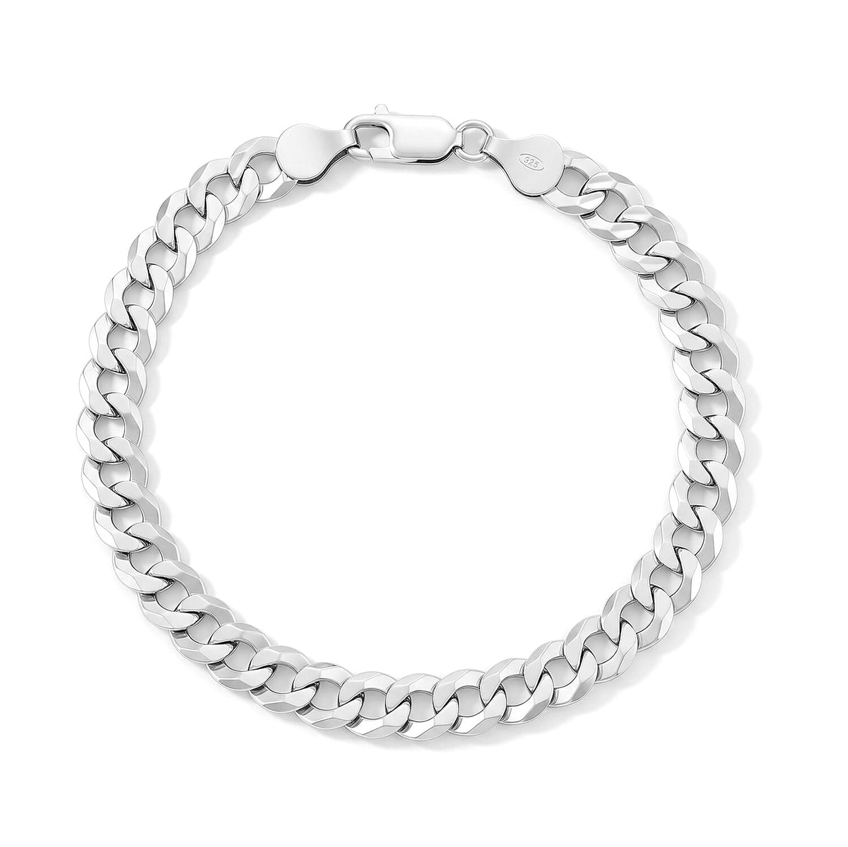 7.5mm Grumeta New Slash Cut Chain Bracelet in Sterling Silver (8.00 In) 10.75 Grams