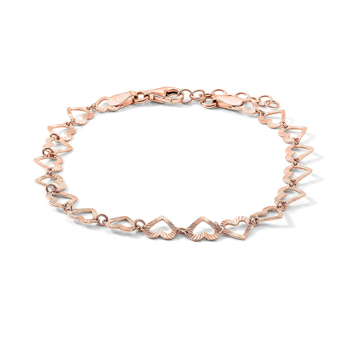 0.6mm Arte Cuore Chain Bracelet in Rhodium Over Sterling Silver (7.00 In) 2.20 Grams