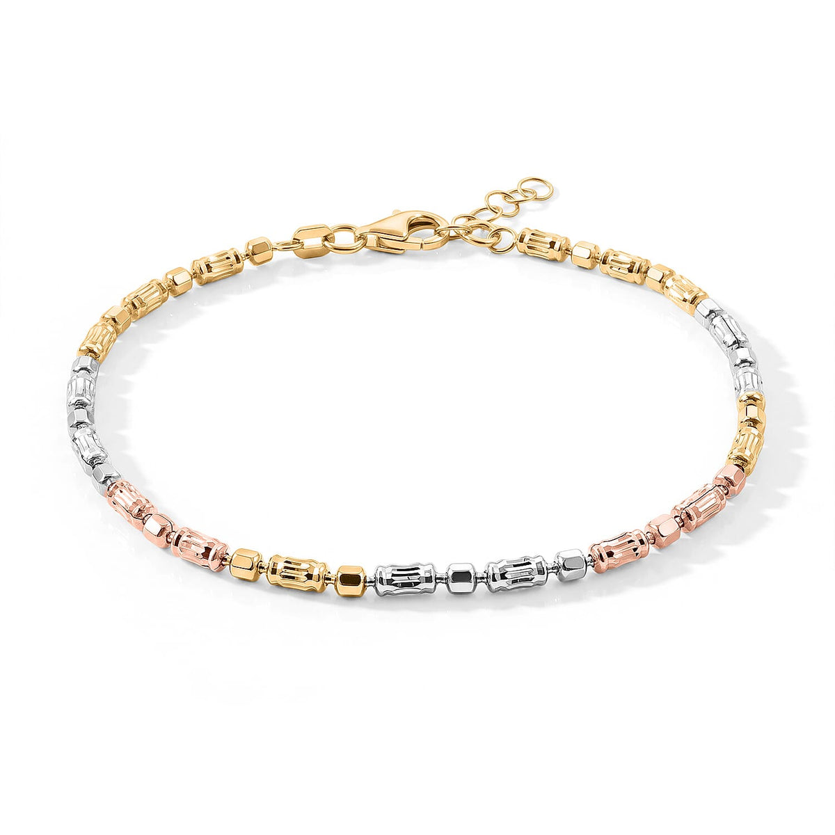 1.2mm CPSL/DC Typhoon Chain Bracelet in 14K YRG Over and Sterling Silver (7.00 In) 4.35 Grams