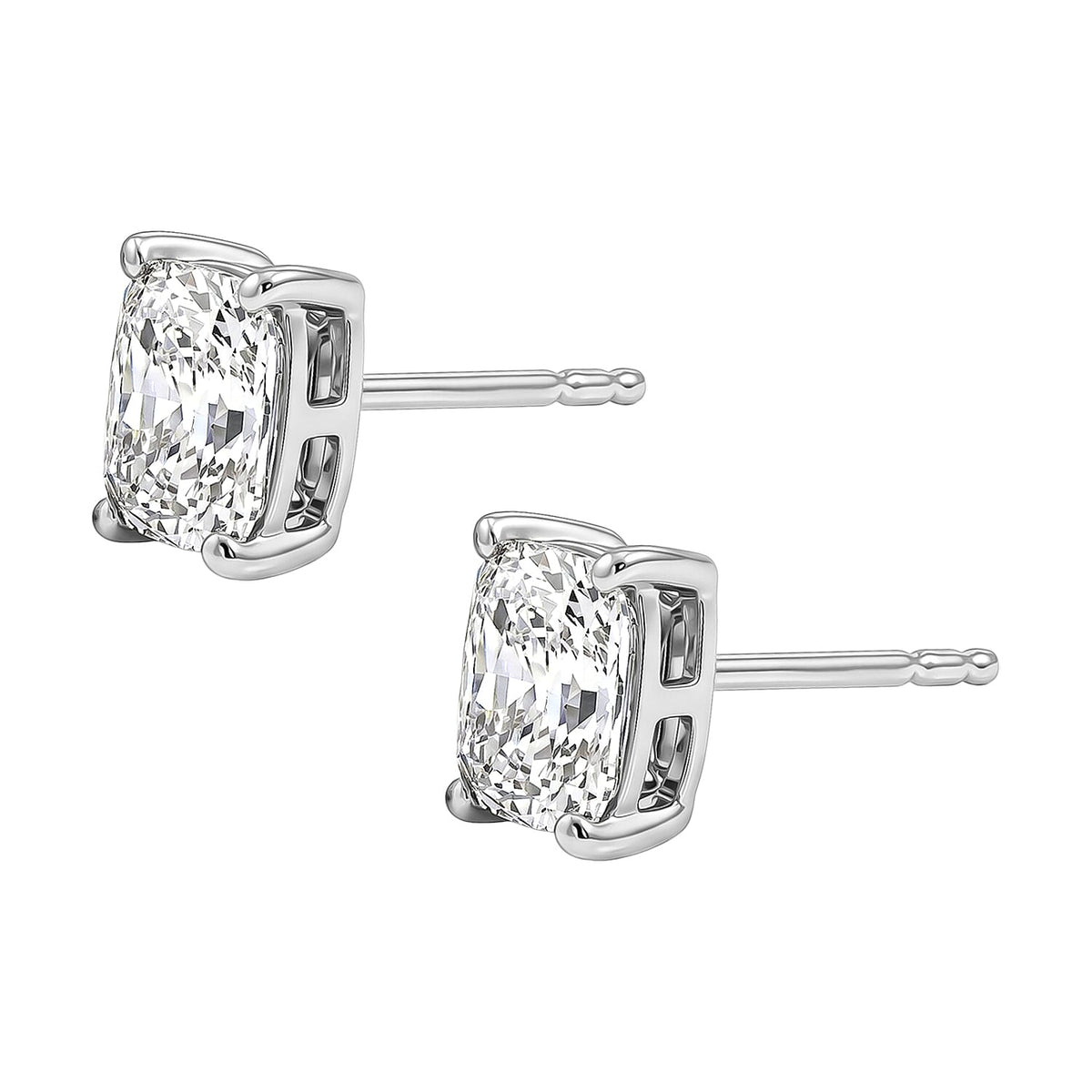IGI Certified 950 Palladium and 10K White Gold Luxuriant Lab Grown Diamond (E-F, VS) Earrings 2.00 ctw