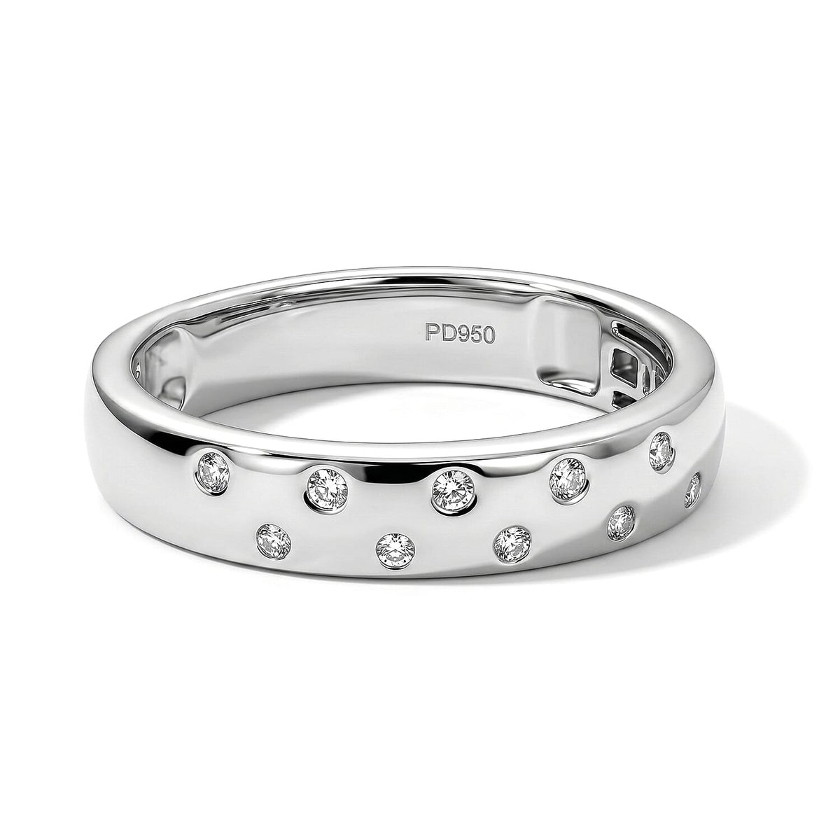 950 Palladium Luxuriant Lab Grown Diamond (E-F, VS) Band Ring (Size 10.0) 0.10 ctw