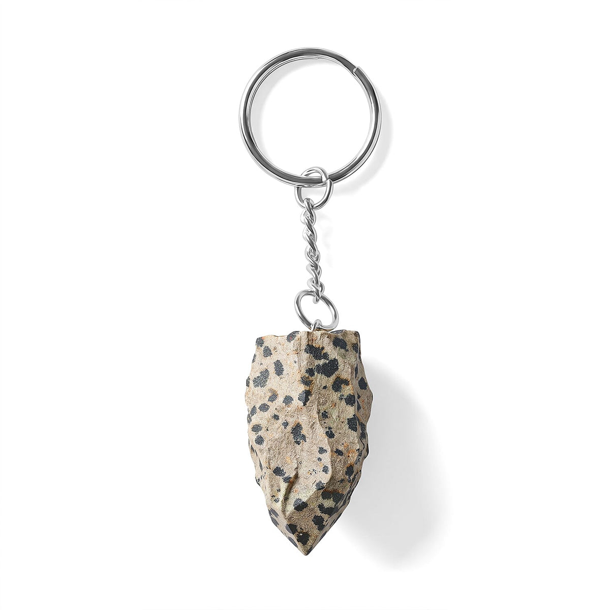 Sodalite 138.70 ctw Geode Keychain in Silvertone