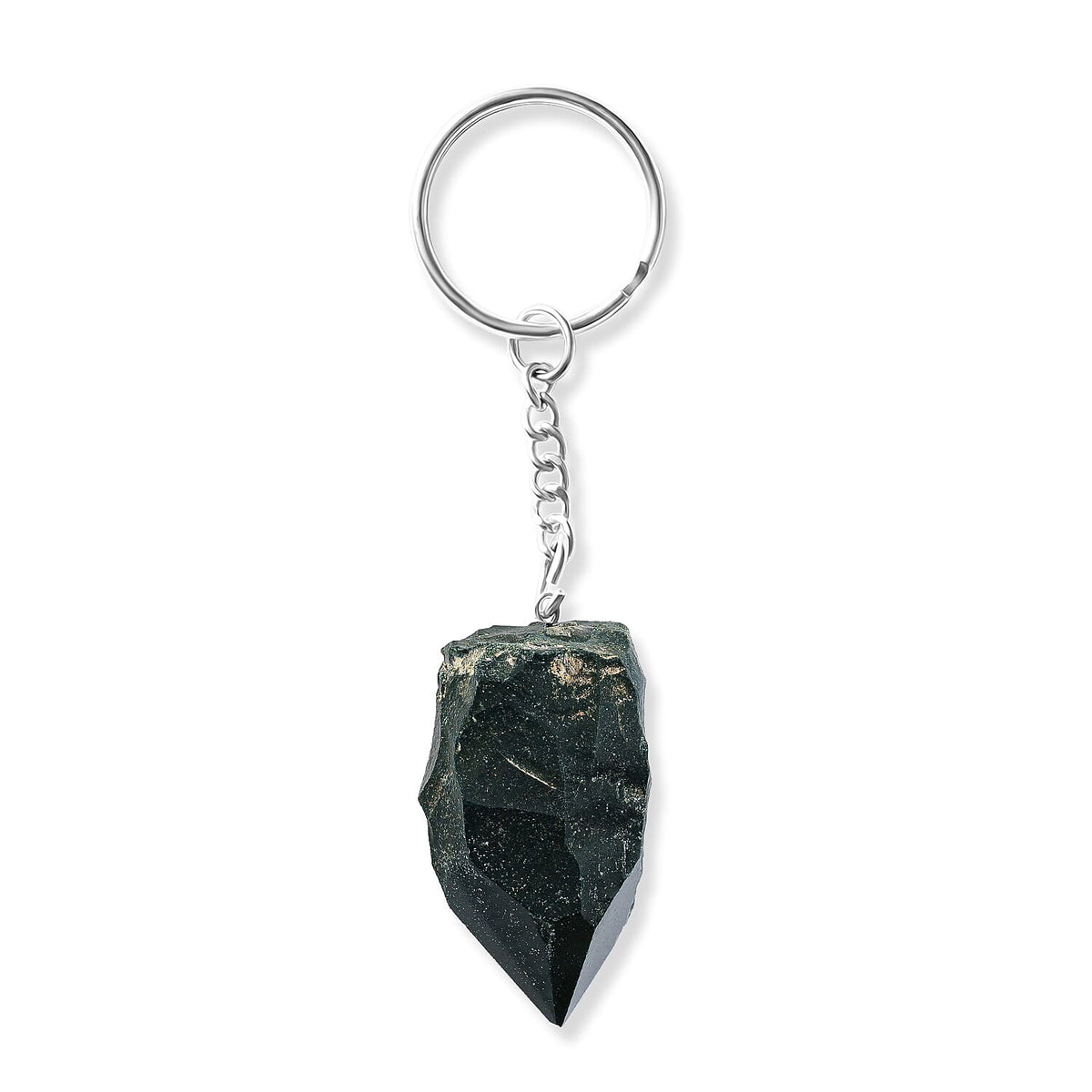 Sodalite 138.70 ctw Geode Keychain in Silvertone
