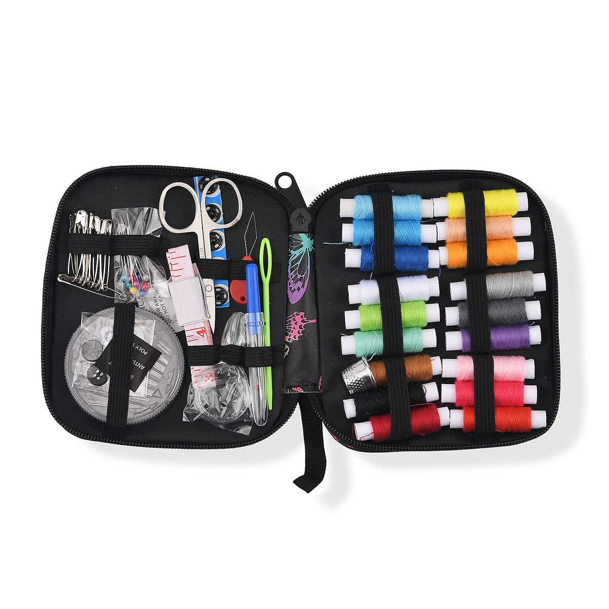 Luxury Multi Color Butterfly Print Sewing Kit Bag