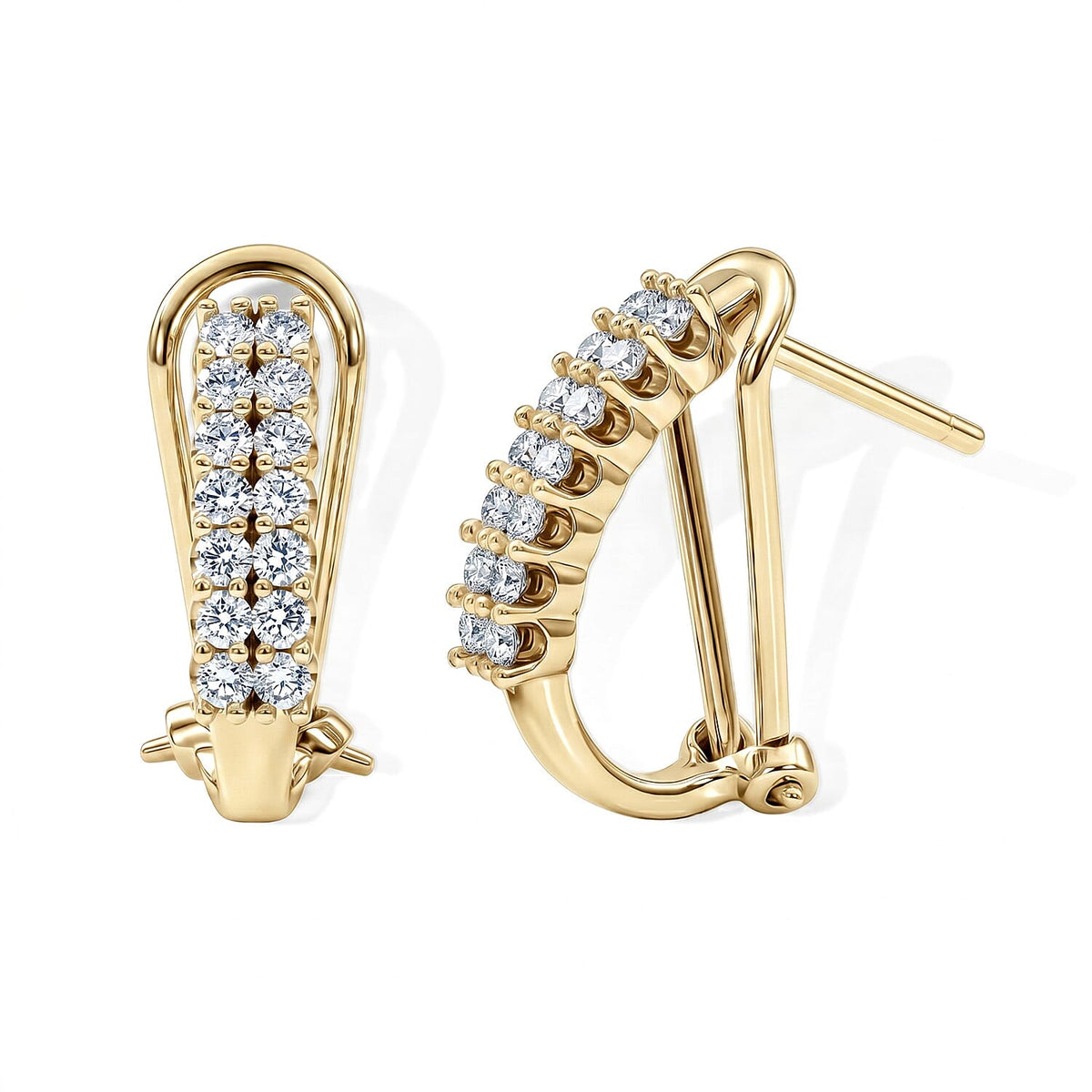 Luxuriant Lab Grown Diamond (G-H, SI) Hoop Earrings in 18K Vermeil Yellow Gold Over Sterling Silver 1.00 ctw