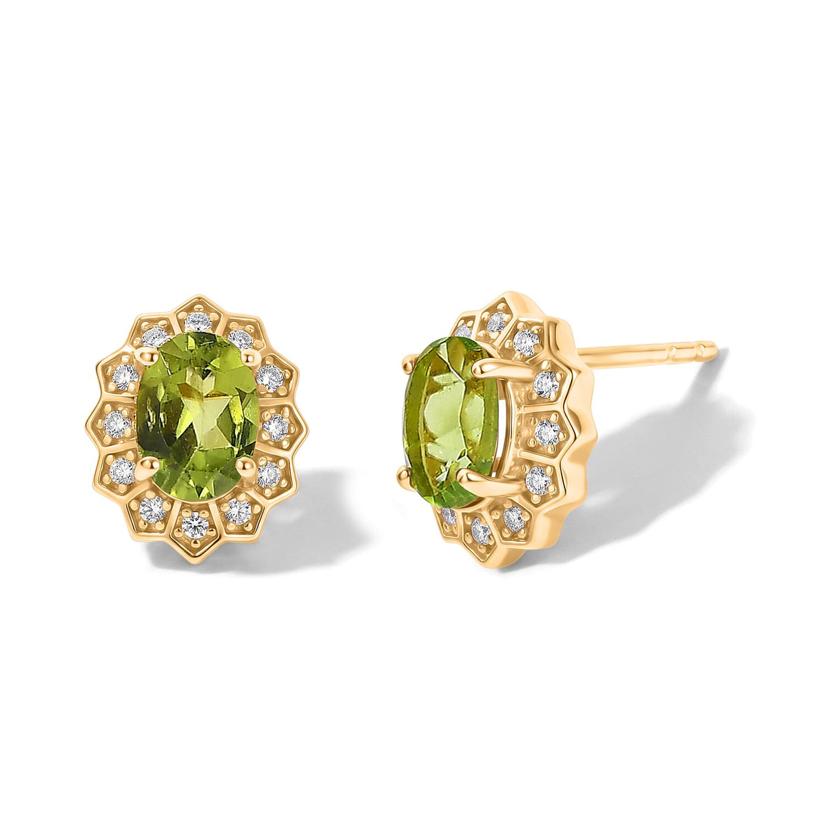 EverTrue Kashmir Kyanite and Moissanite 2.30 ctw Solitaire Stud Earrings in 18K YG Plated