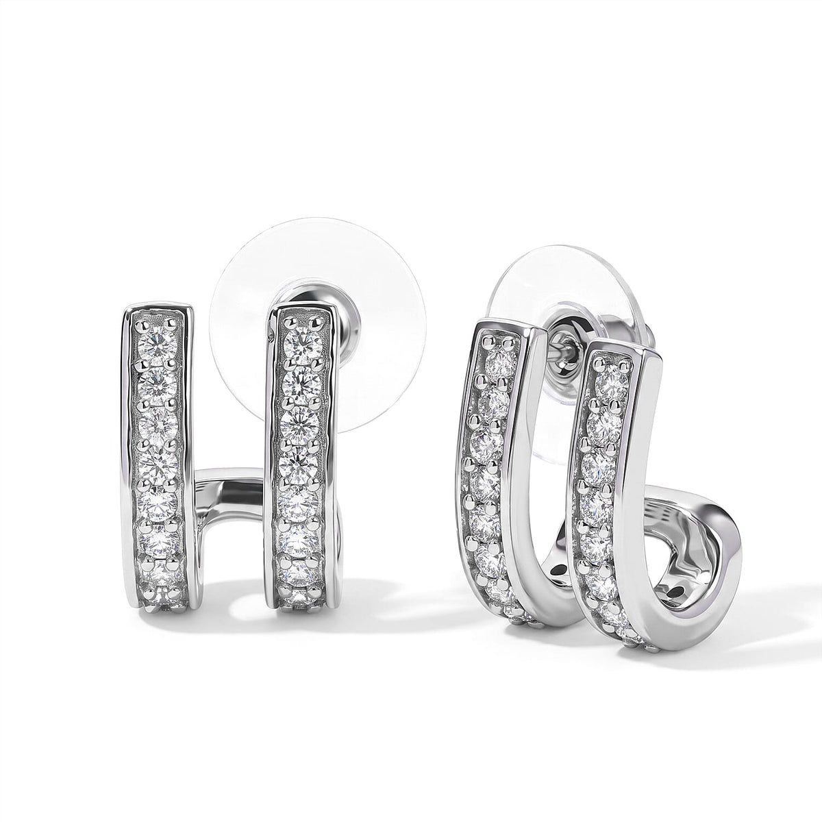EverTrue Moissanite 1.35 ctw Earrings in Platinum Bond