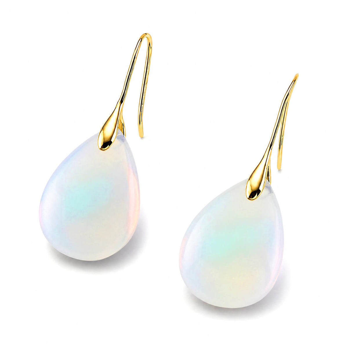 Opalite Earrings in Goldtone 40.00 ctw