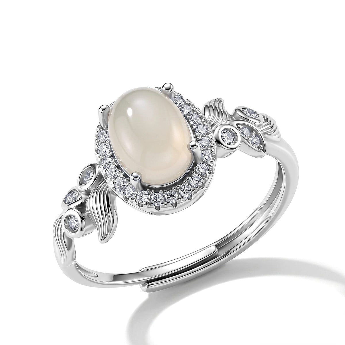Nephrite Jade and Simulated Diamond Ring in Silvertone (Adjustable) 5.00 ctw