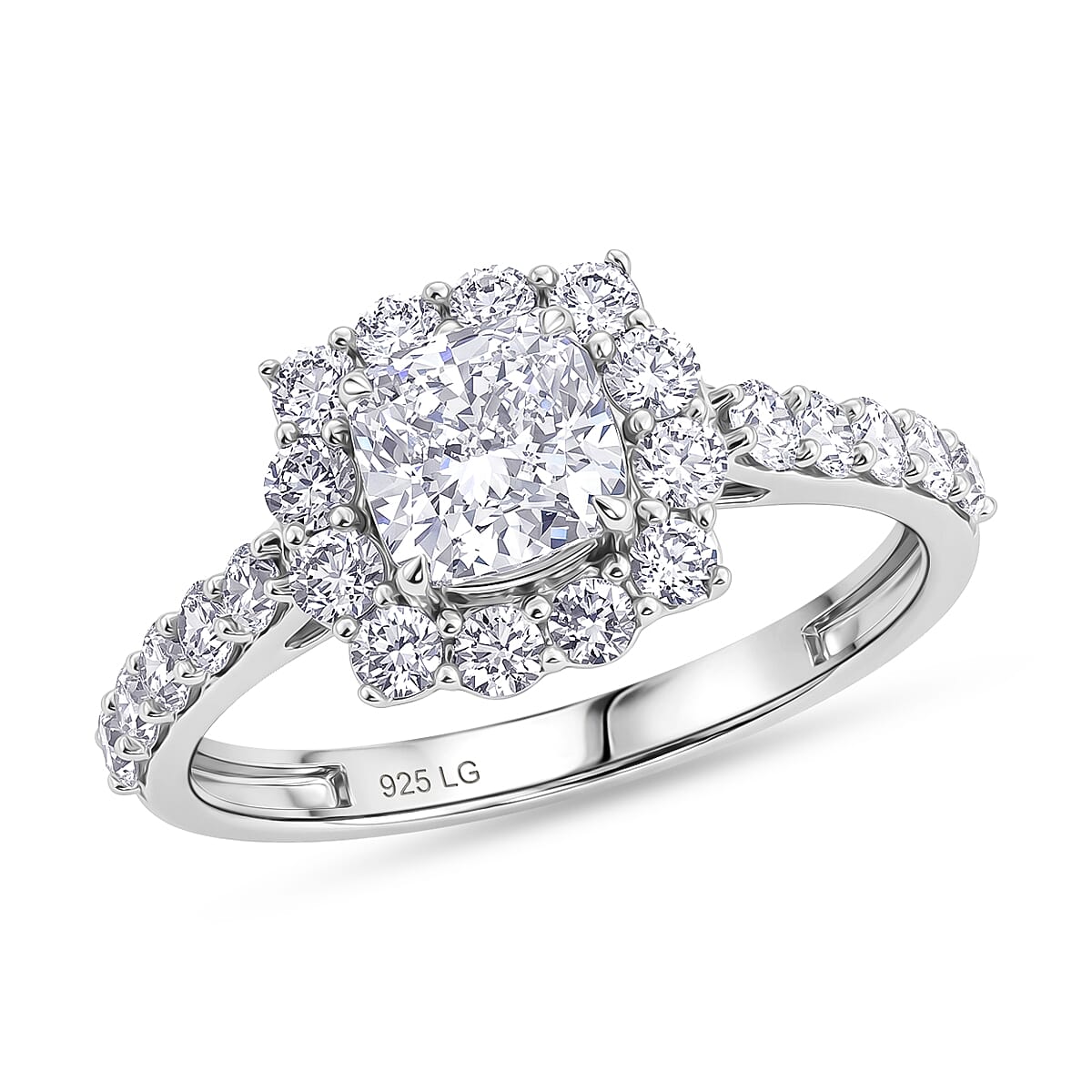 Lab Grown Diamond SI1 1.90 ctw Ring in Sterling Silver (Size 6.0)