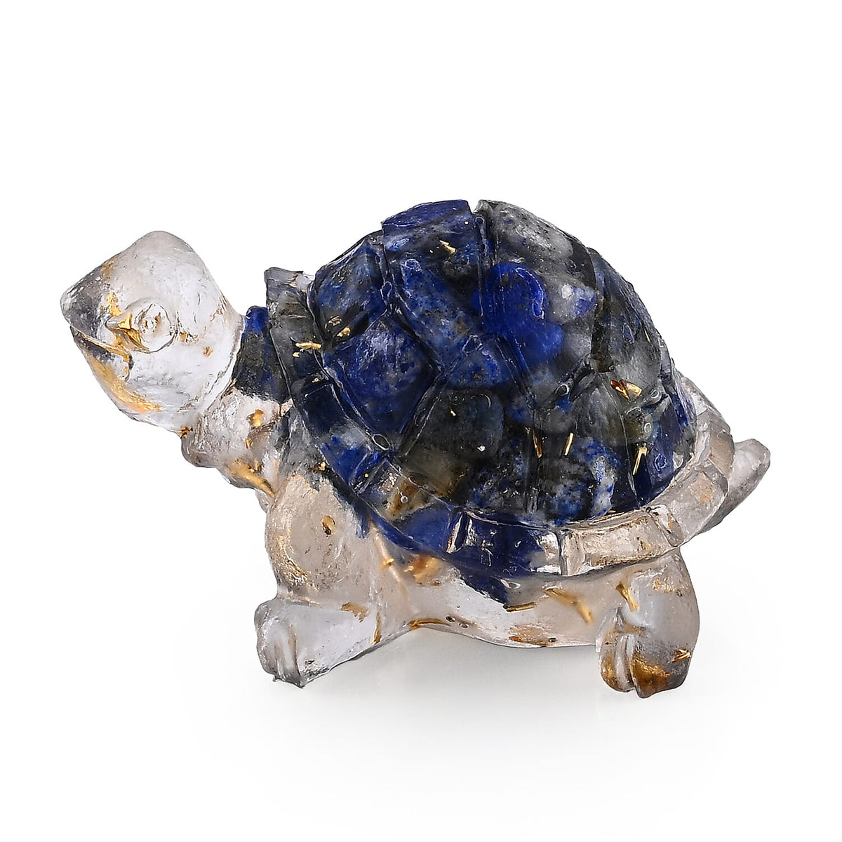 Resin with Lapis Lazuli Turtle Decor 50x30mm 10.00 ctw