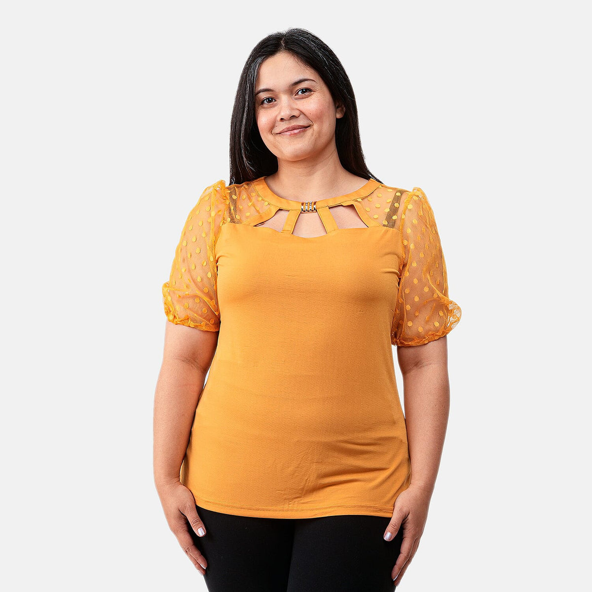Daily Line Black Cut Out Top-S