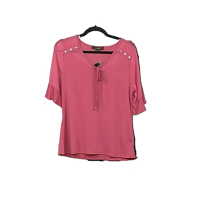 Daily Line Black Rhinestone Trim Top-S