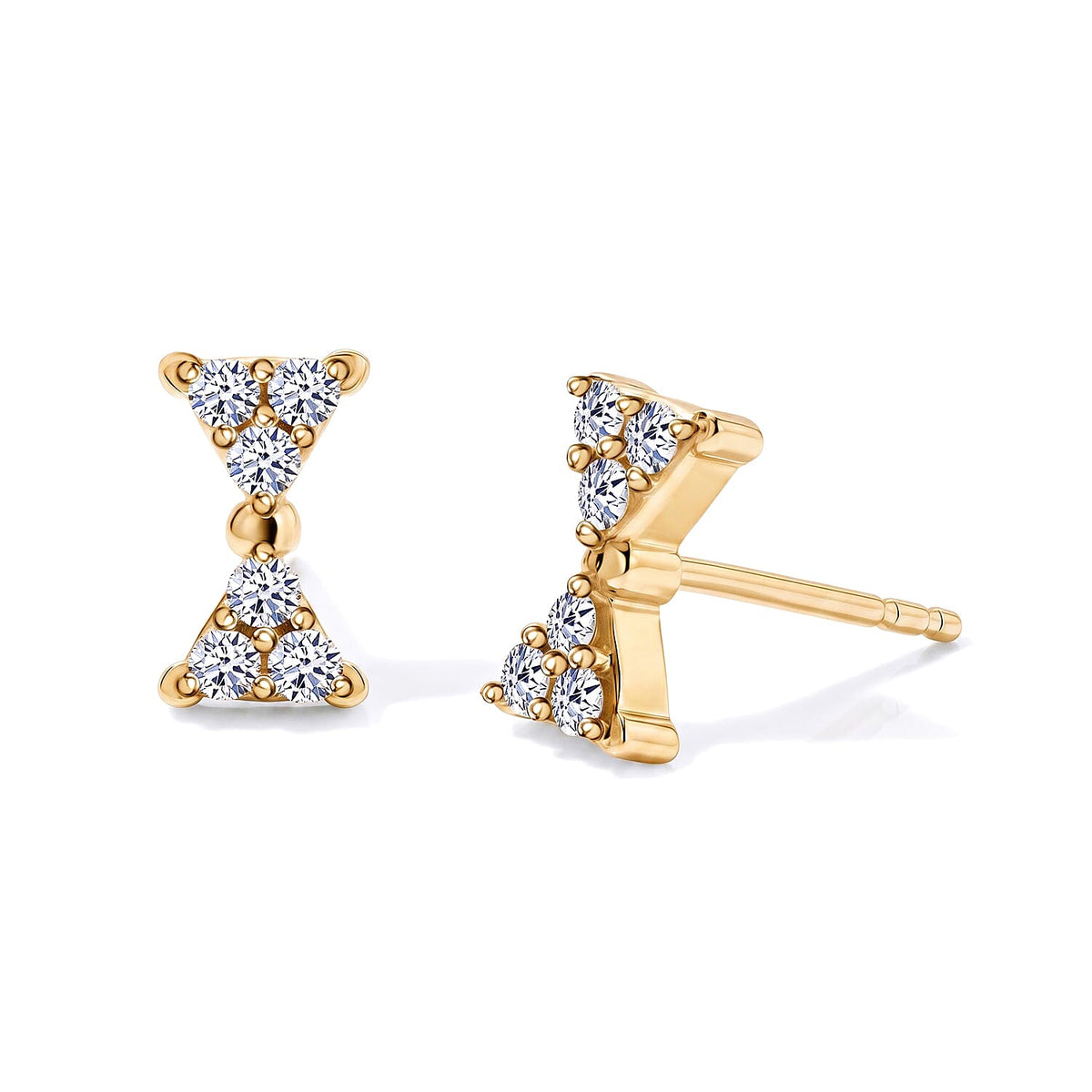 Luxuriant Lab Grown Diamond (G-H, SI) Earrings in 18K Vermeil RG Over Sterling Silver (7.25 In) 0.25 ctw