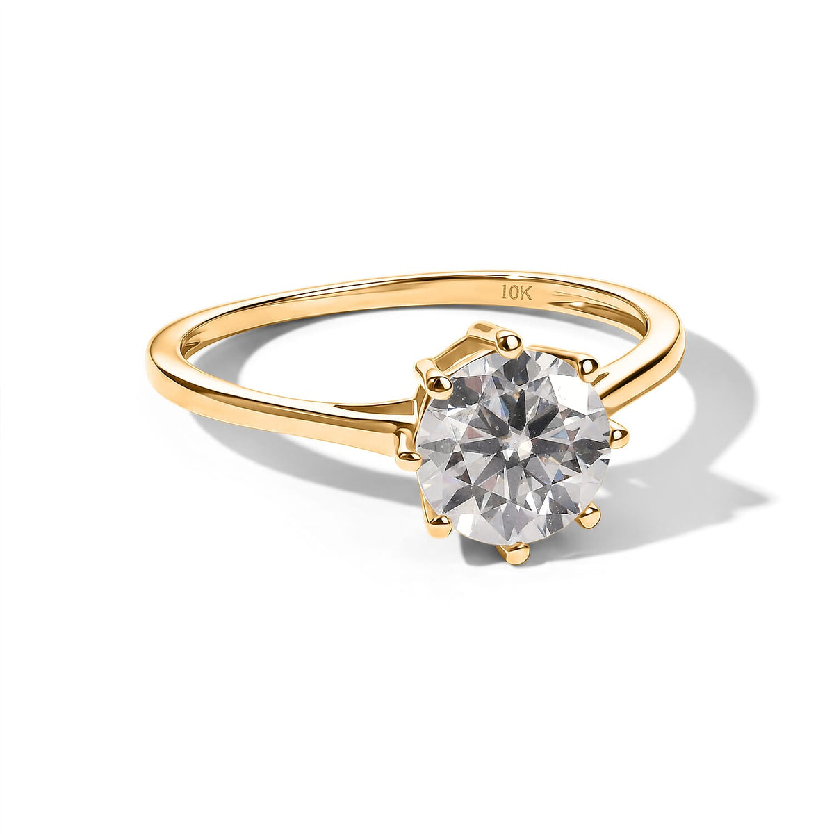D'Joy 120 Facets Moissanite Ring in 18K Vermeil Rose Gold Over Sterling Silver (Size 10.0) 2.00 ctw