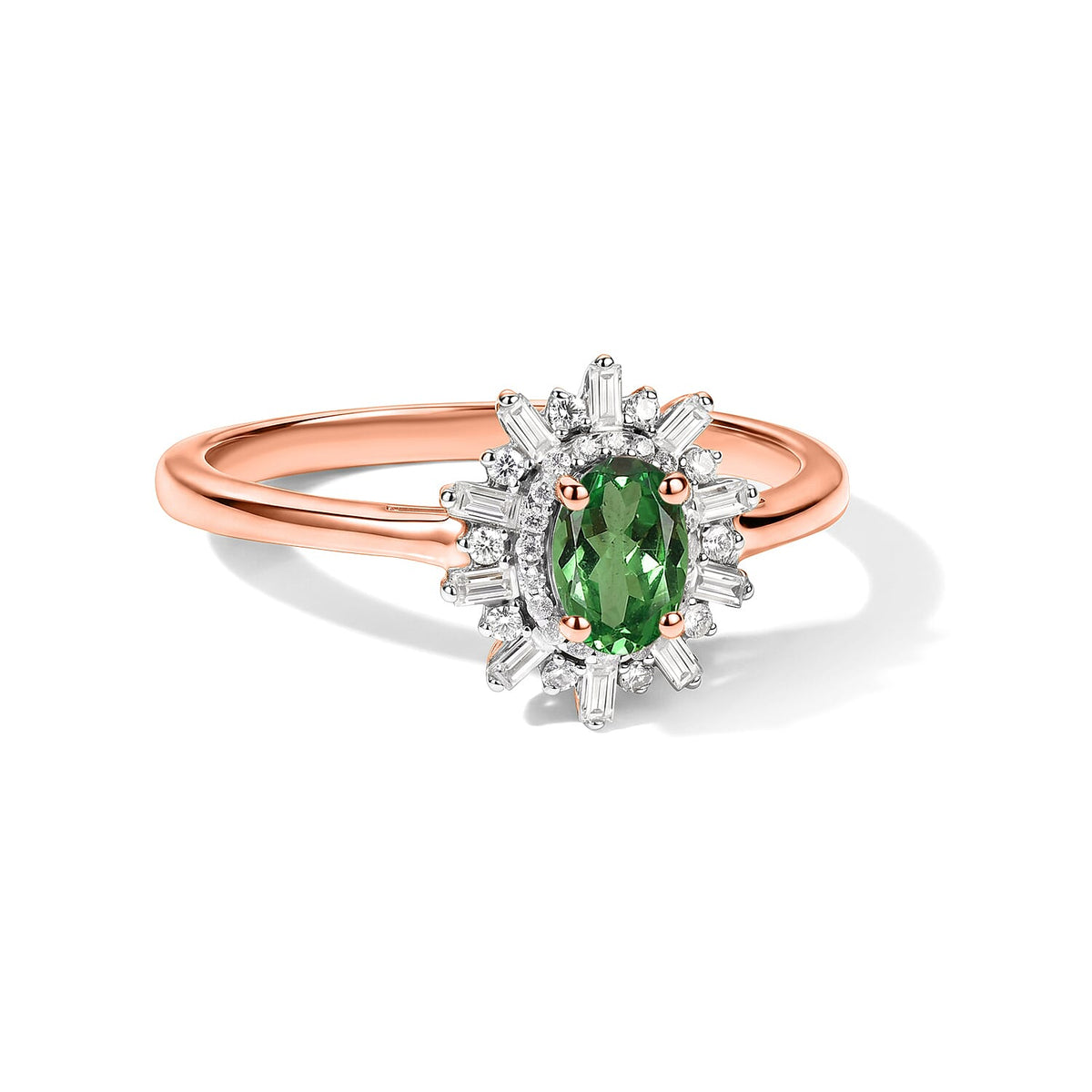 D'Joy Premium Pink Morganite and Moissanite Ring in 18K Vermeil Rose Gold Over Sterling Silver (Size 10) 1.15 ctw