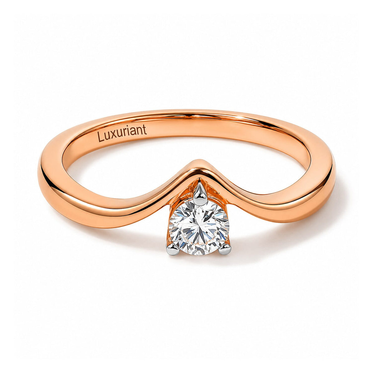 Luxuriant Lab Grown Diamond Ring (G-H, SI) in 18K Vermeil Rose Gold Over Sterling Silver (Size 10) 0.25 CTW