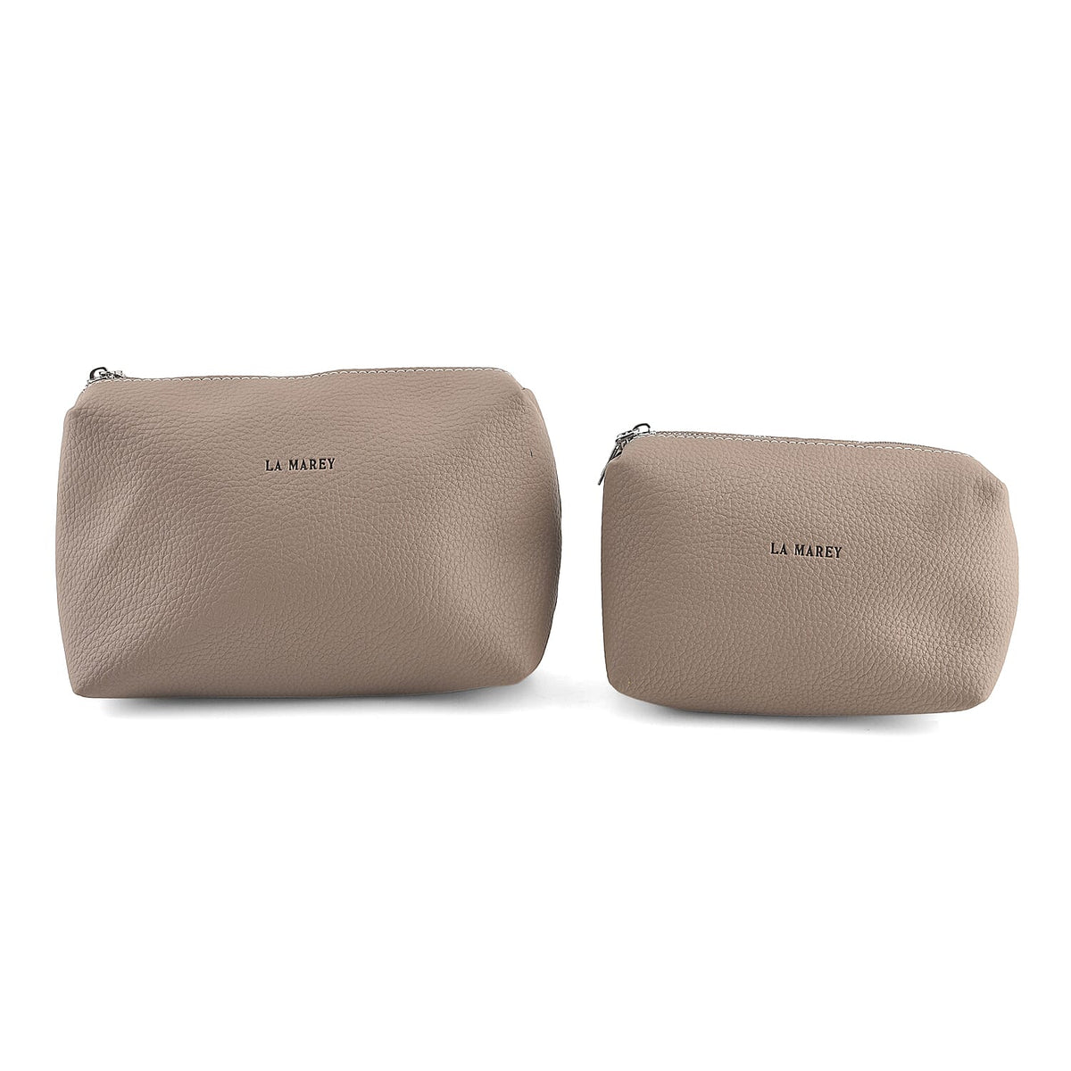 La Marey Black Embossed Brand Genuine Leather Set of 2 Handbag