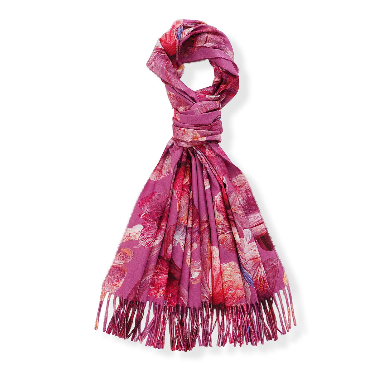 La Marey Light Green Both Side Floral Printed Pattern Scarf