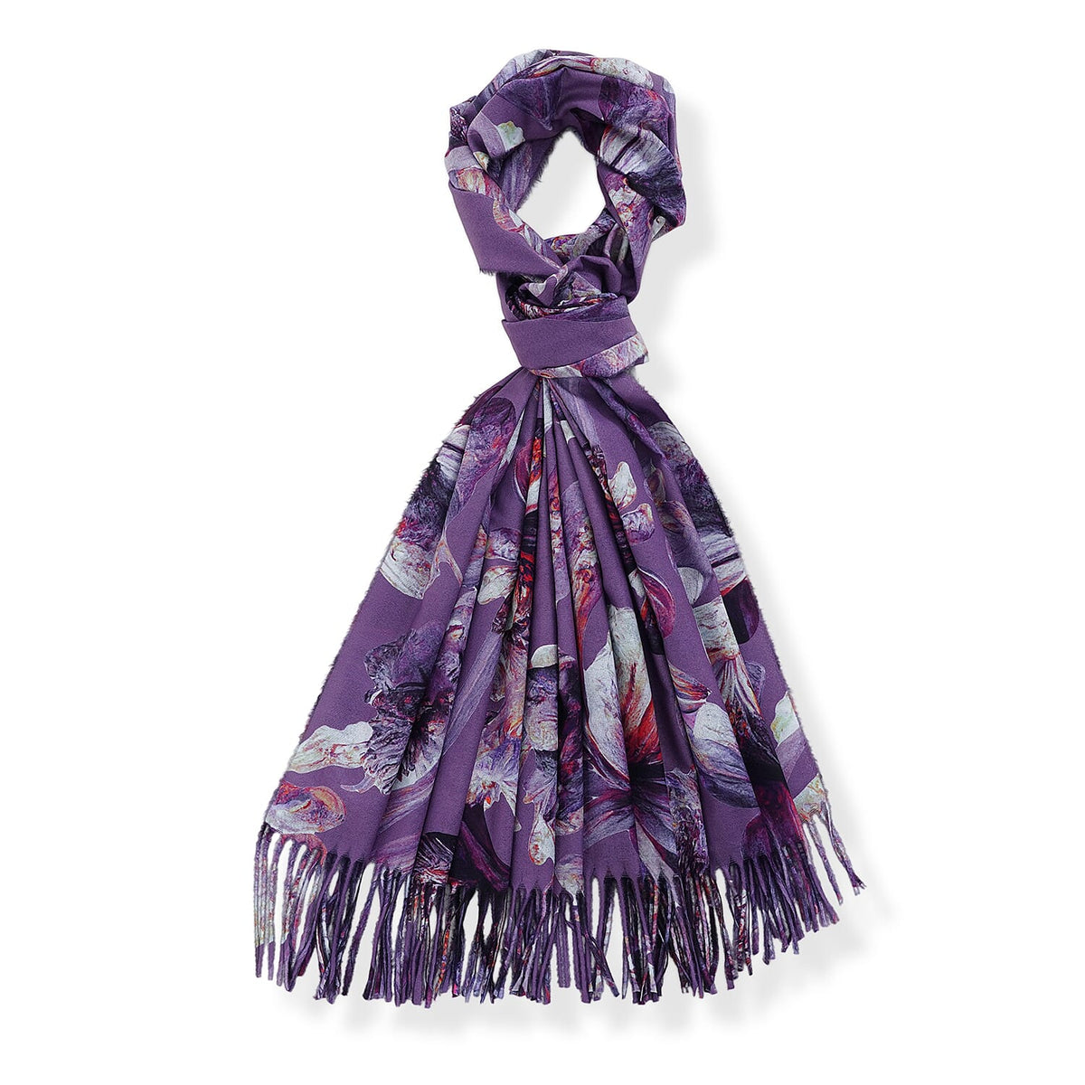 La Marey Light Green Both Side Floral Printed Pattern Scarf