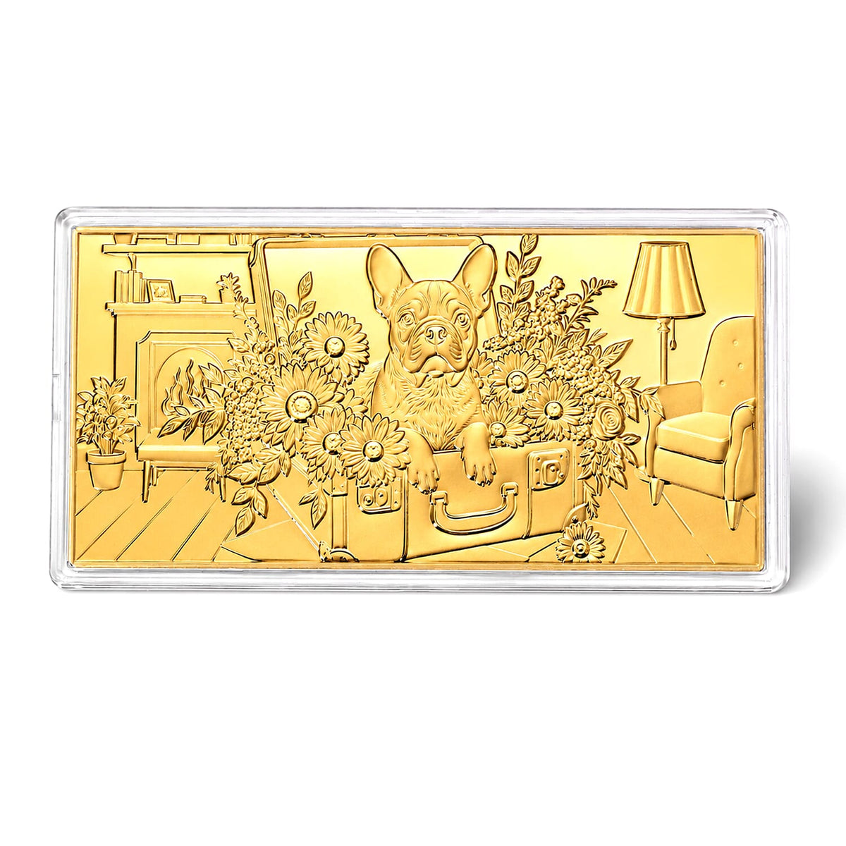 24K Gold French Bulldog Embossed Sheet (31x45.5mm) 100mg