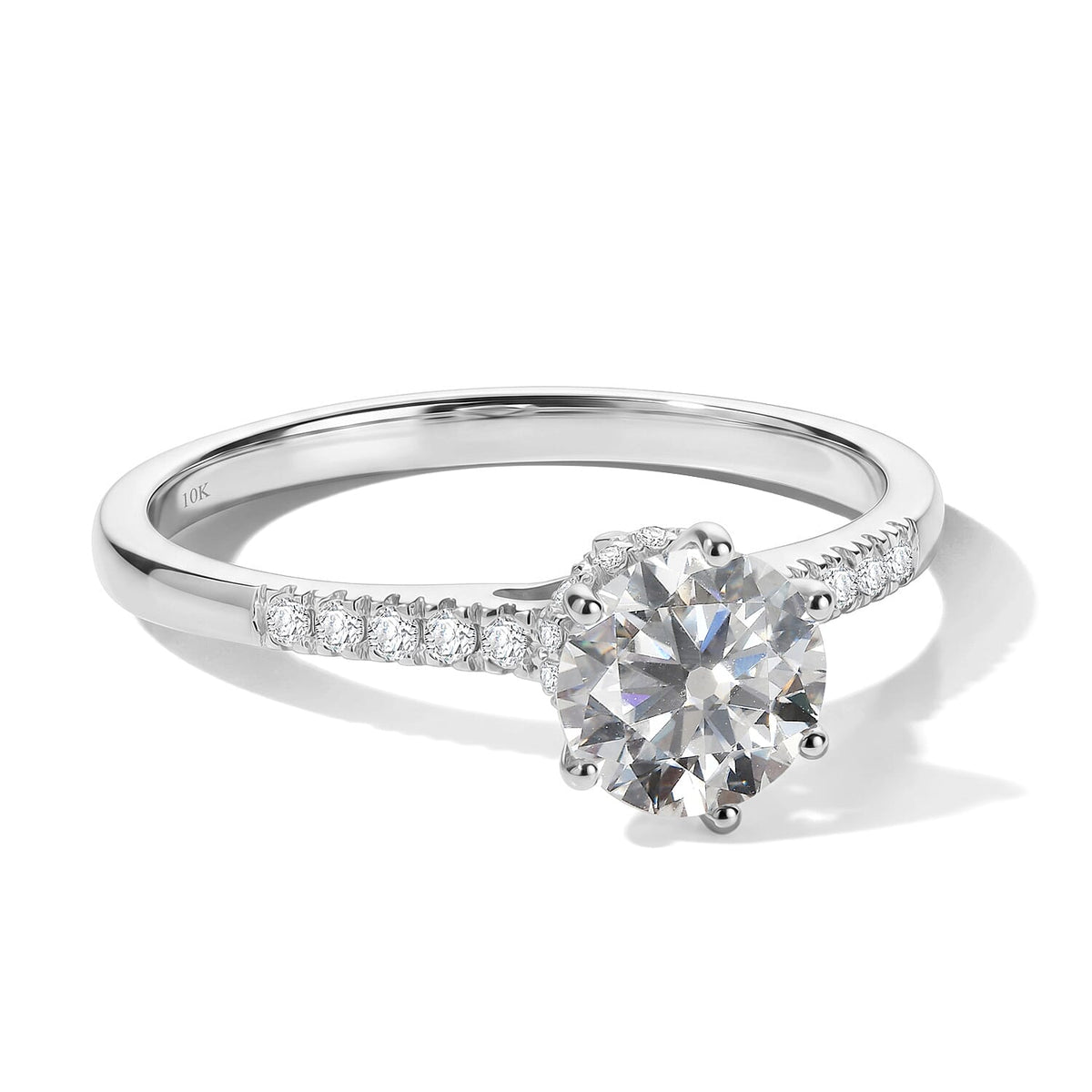 Moissanite Ring in 10K White Gold (Size 10.0) 2.30 ctw