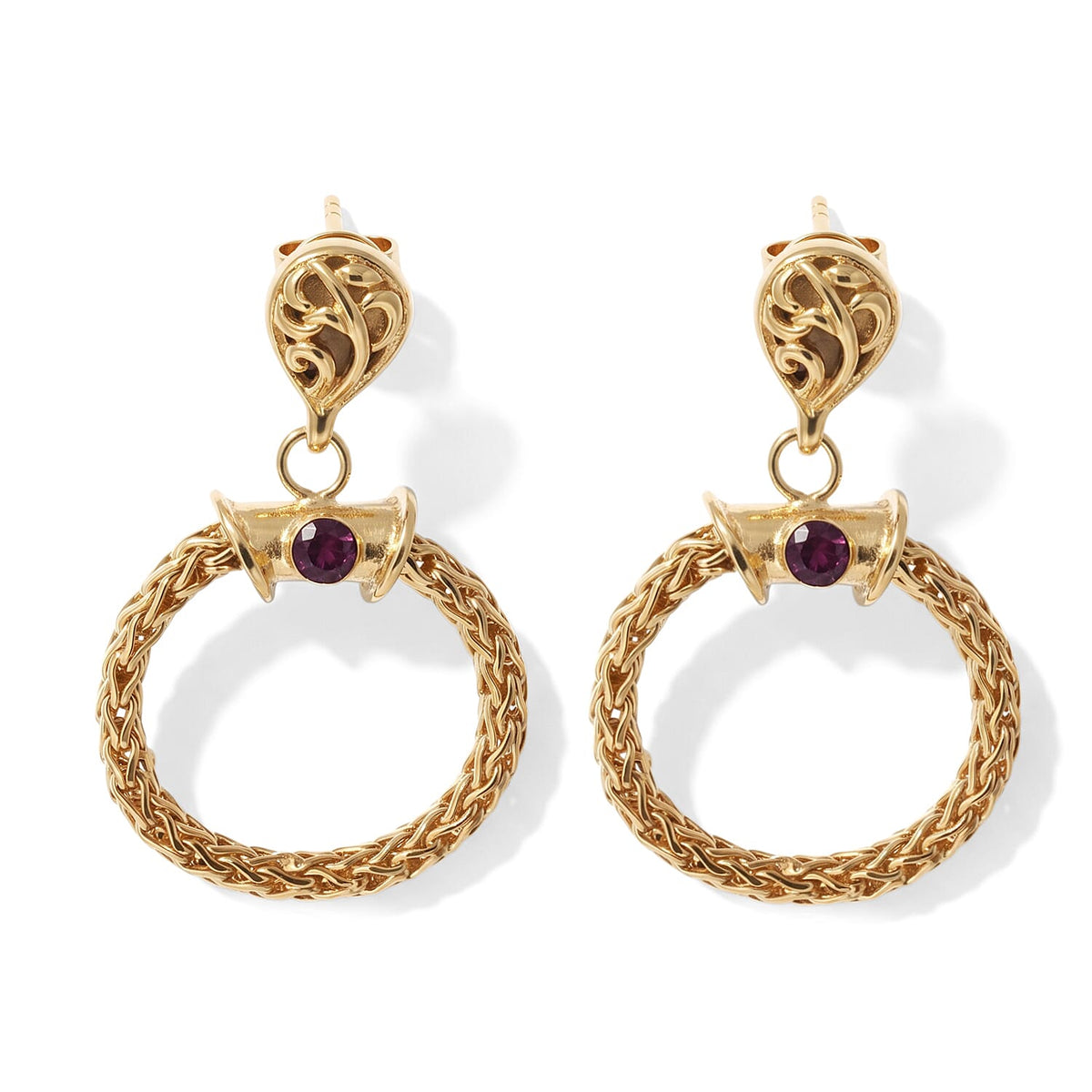 D''Joy Passport to Turkey Niassa Ruby (FF) Tulangnaga Earrings in 22K Vermeil YG Over Sterling Silver 0.30 ctw