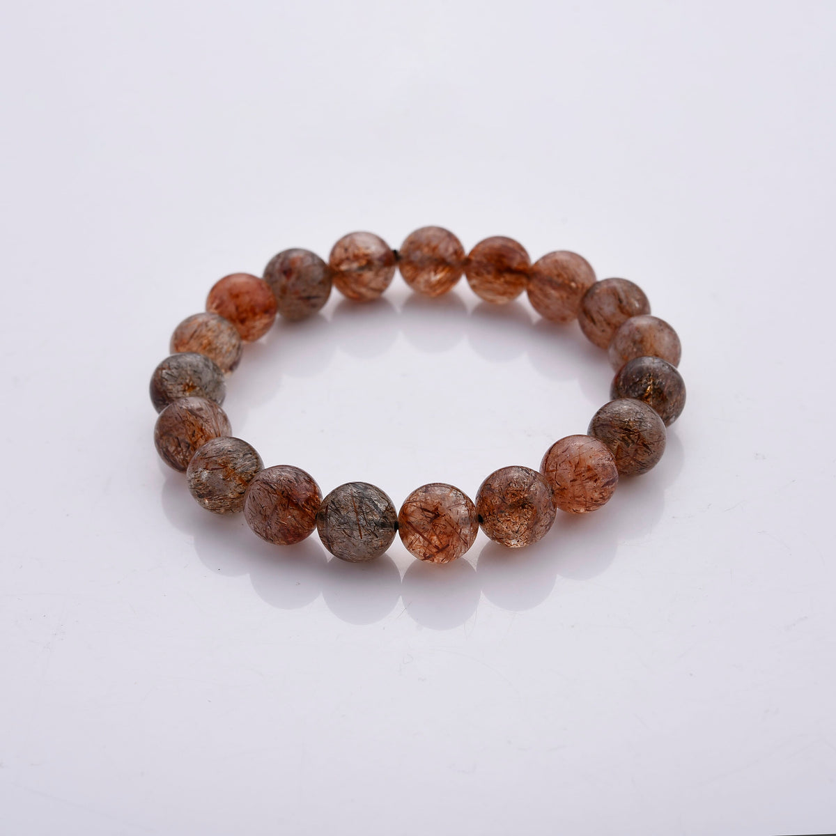 Super Blackgold Quartz Beaded Stretch Bracelet 150.00 ctw