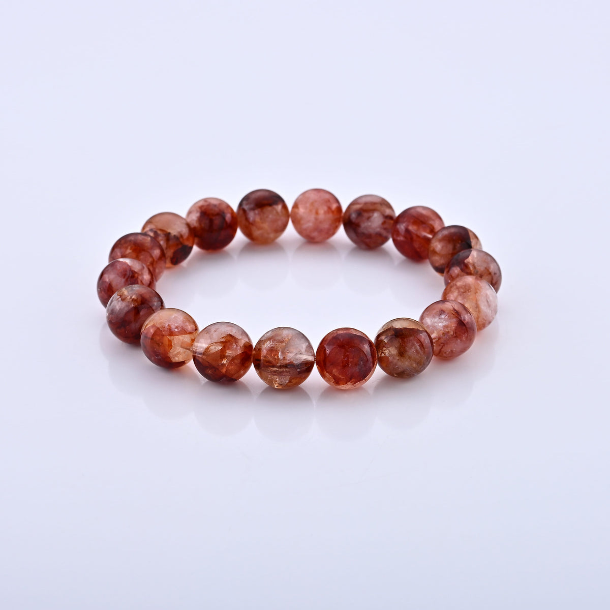 Multi Hematoid Quartz Beaded Stretch Bracelet 150.00 ctw