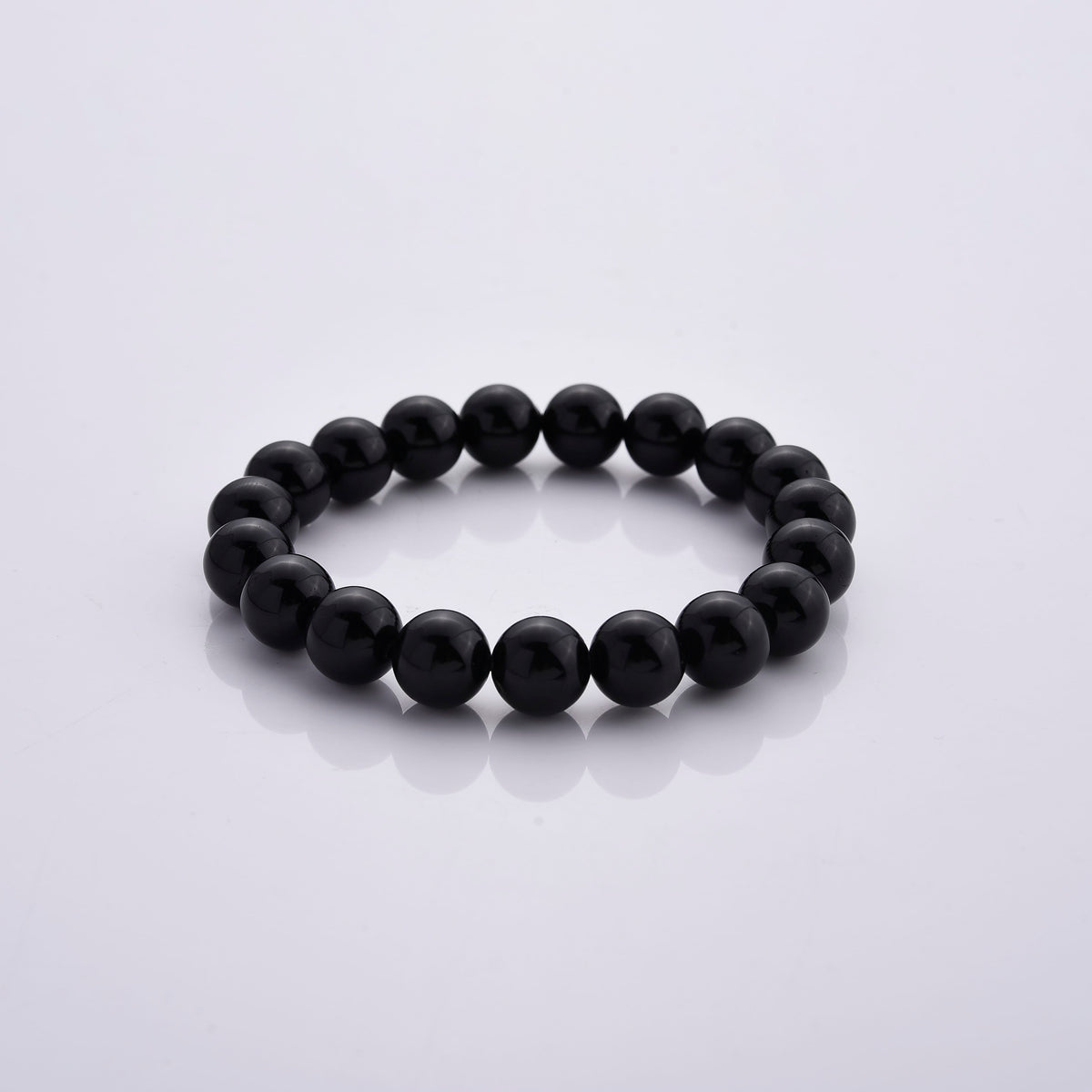 Black Tourmaline Beaded Stretch Bracelet 150.00 ctw